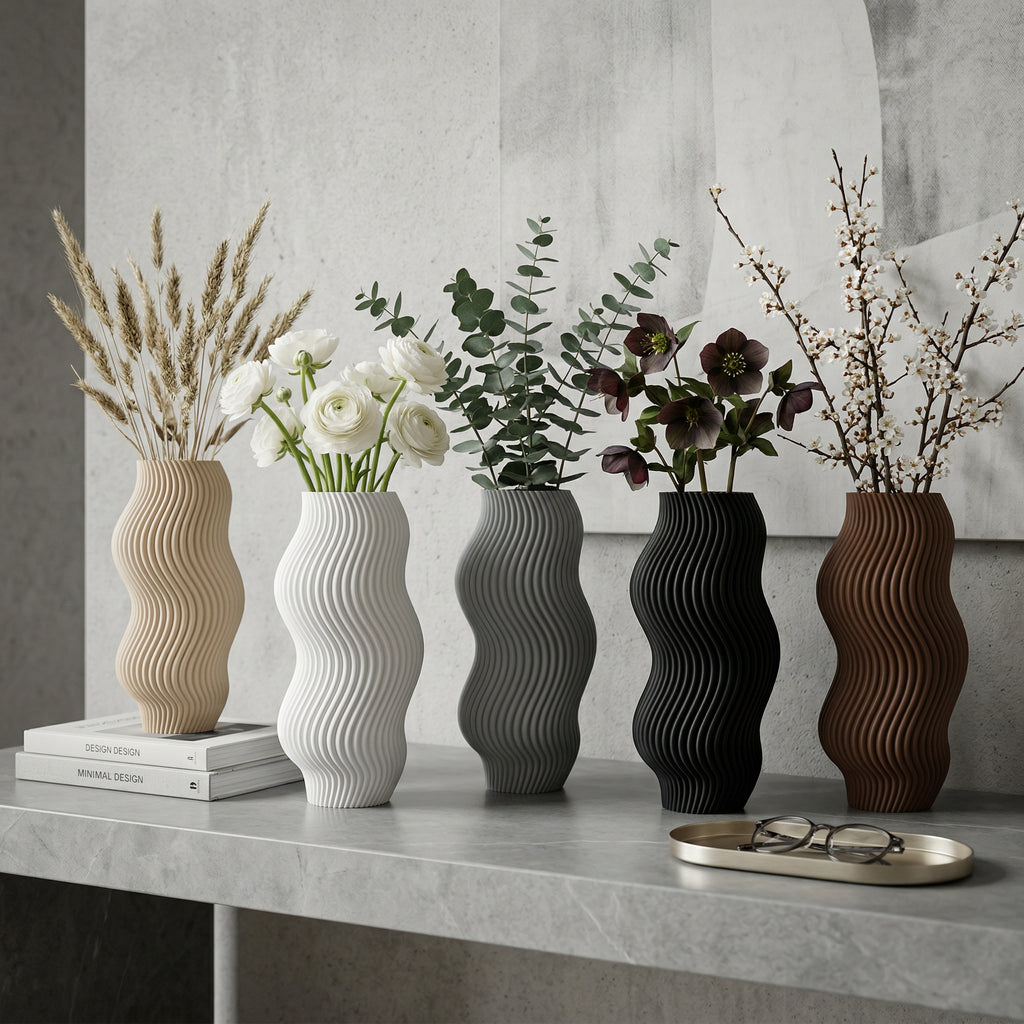 Vaso Aura Sinuosa Vertical Branco — foto 1