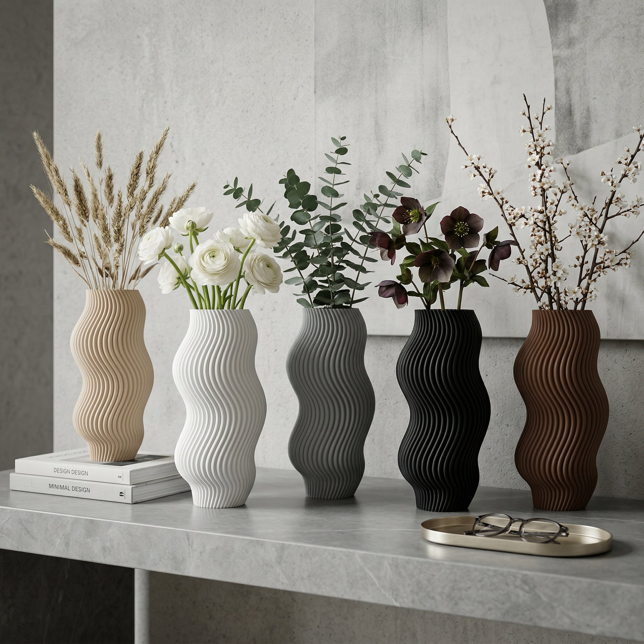 Vaso Aura Sinuosa Vertical Branco — foto 1