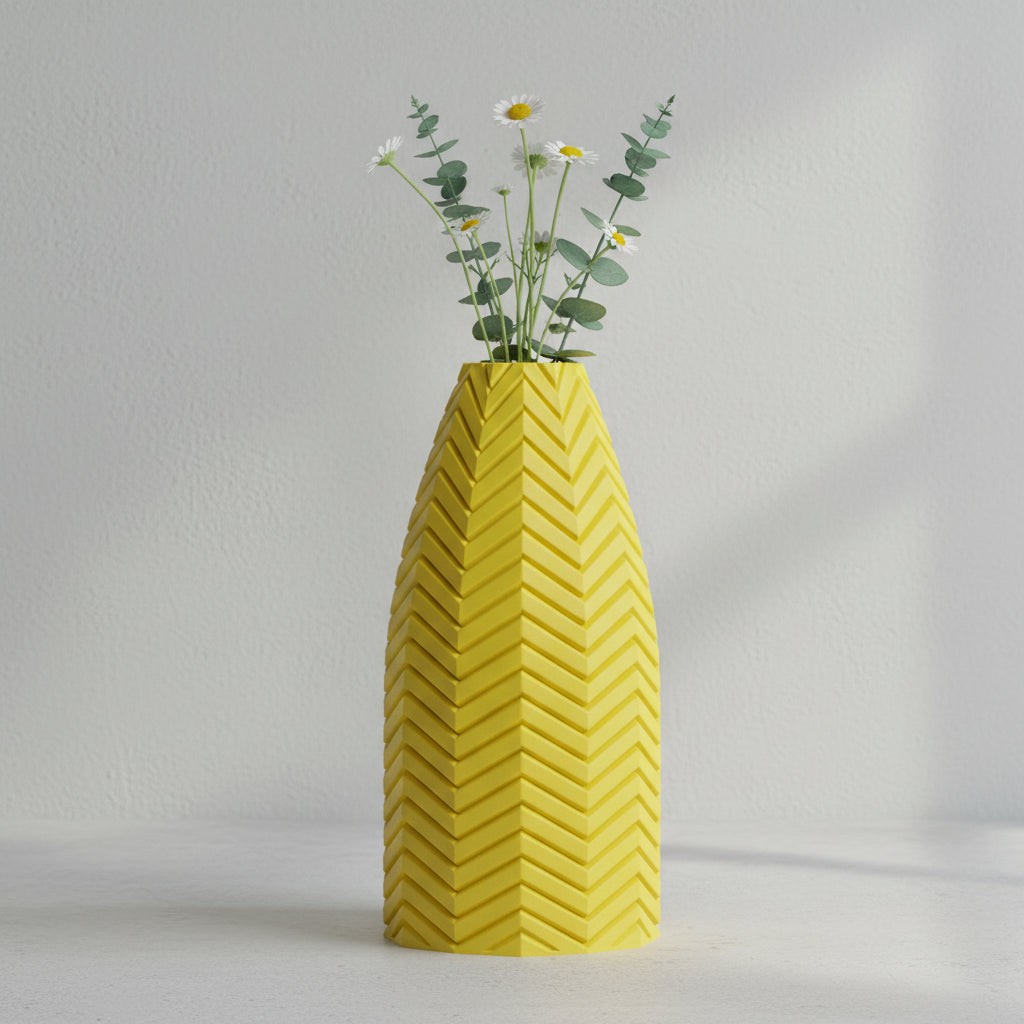 Vaso Cadência Vertical Escultural Amarelo — foto 17