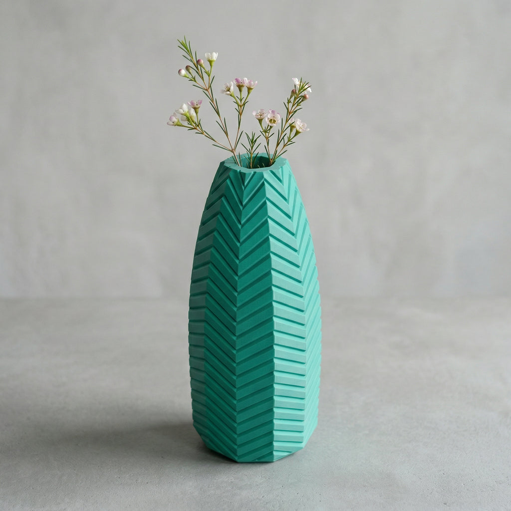 Vaso Cadência Vertical Escultural Verde — foto 9