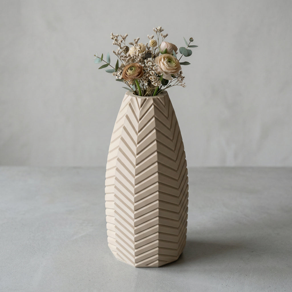 Vaso Cadência Vertical Escultural Branco — foto 1