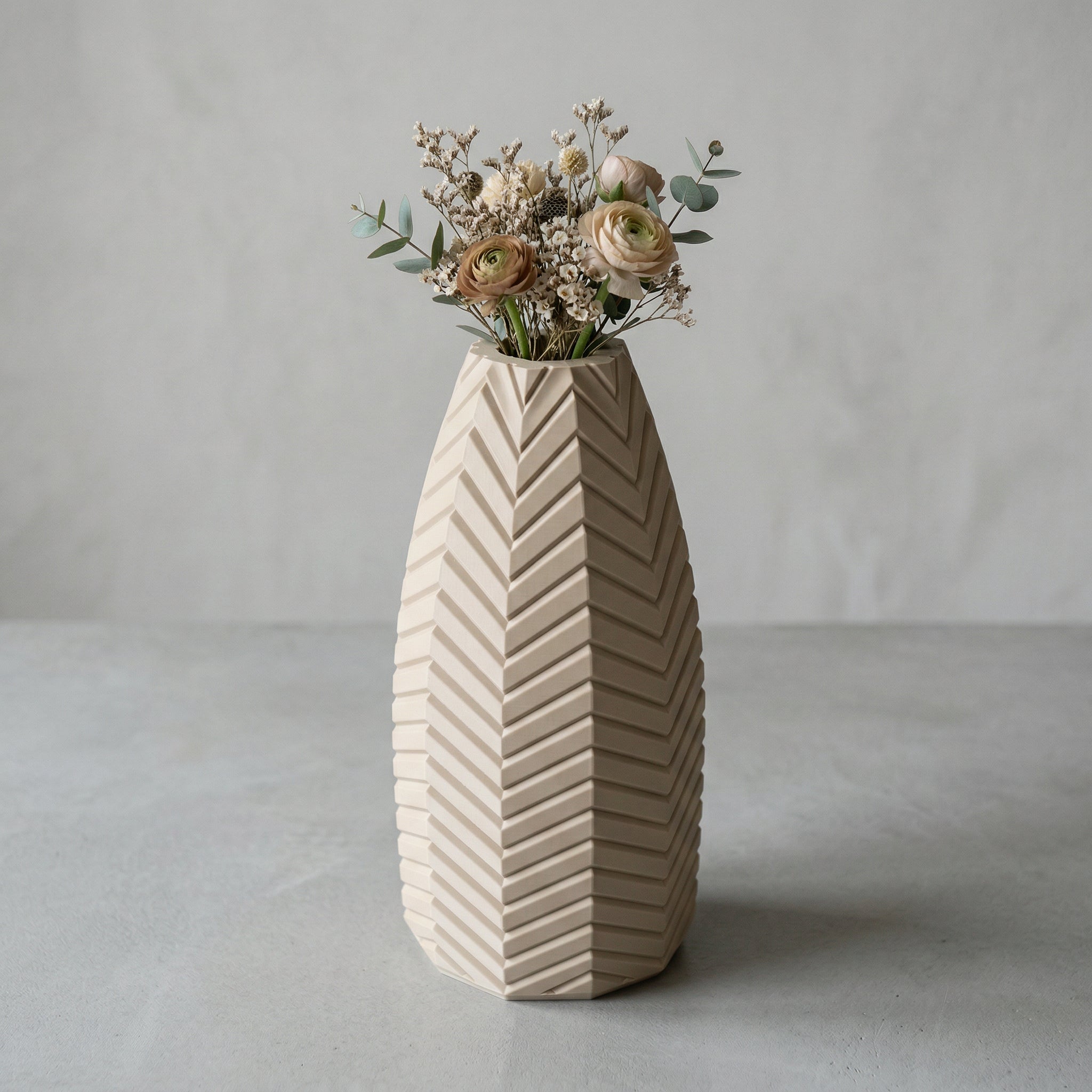 Vaso Cadência Vertical Escultural Branco — foto 1