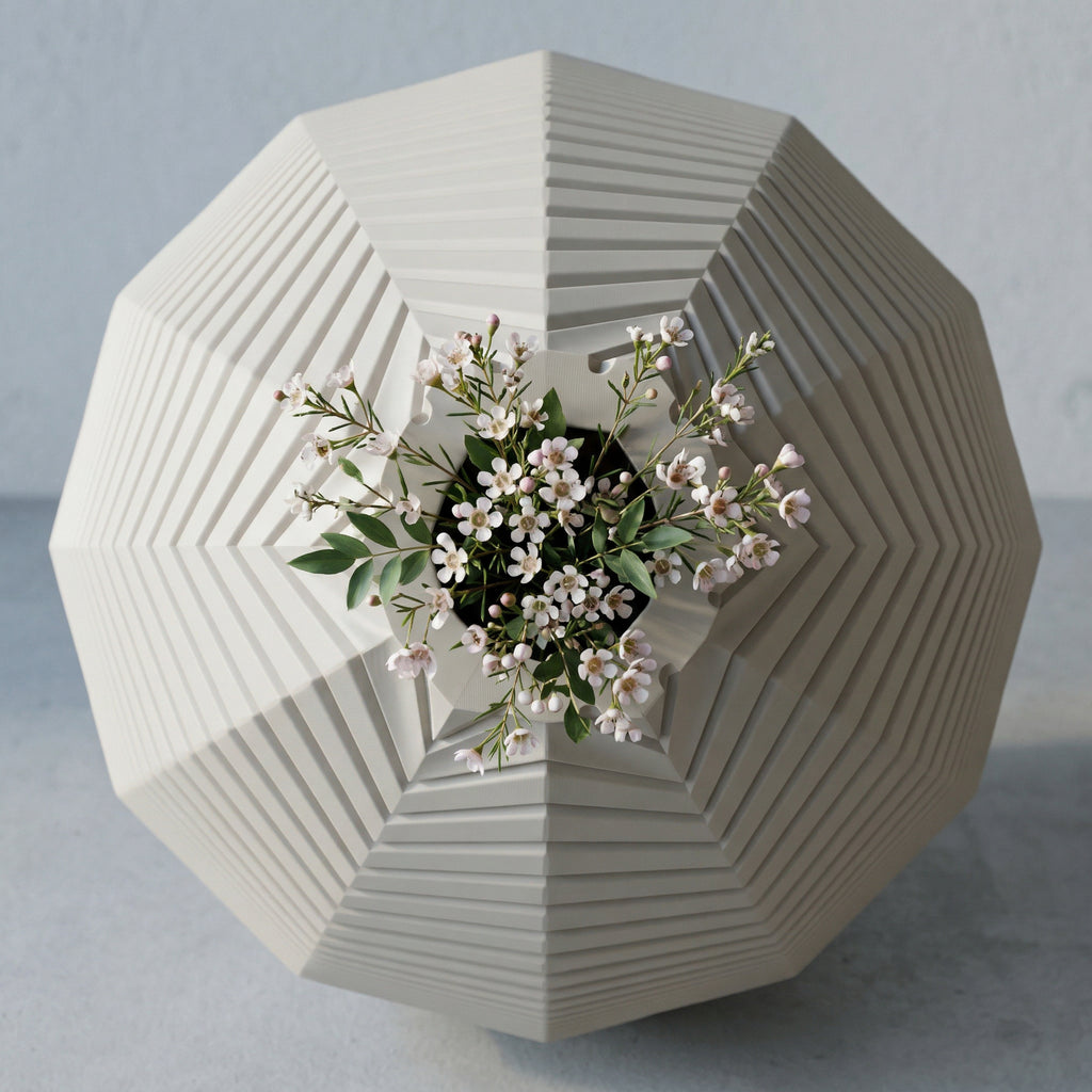 Vaso Cadência Vertical Escultural Branco — foto 2