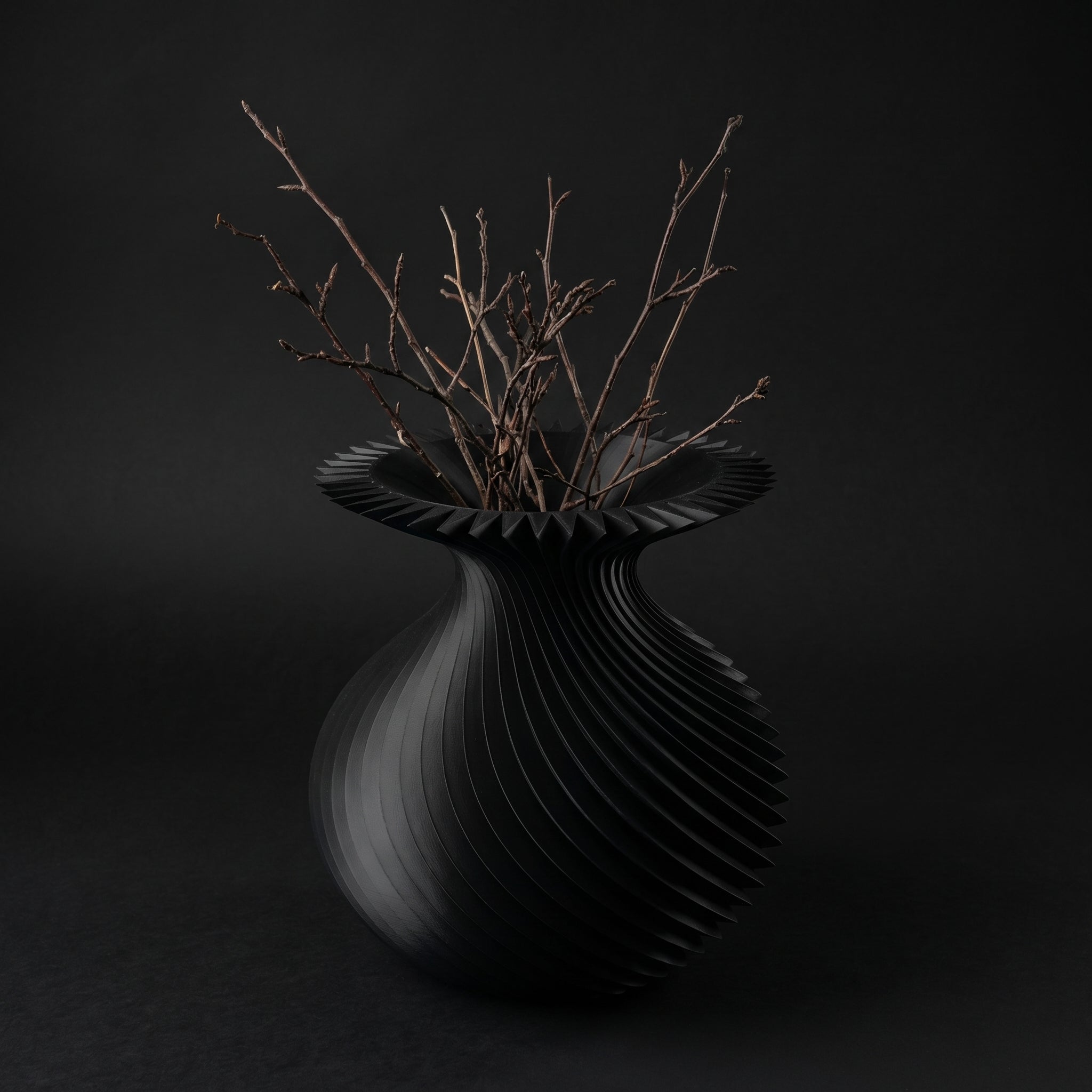 Vaso Kallarhals - Sculptural Presence - 180mm Preto — foto 5