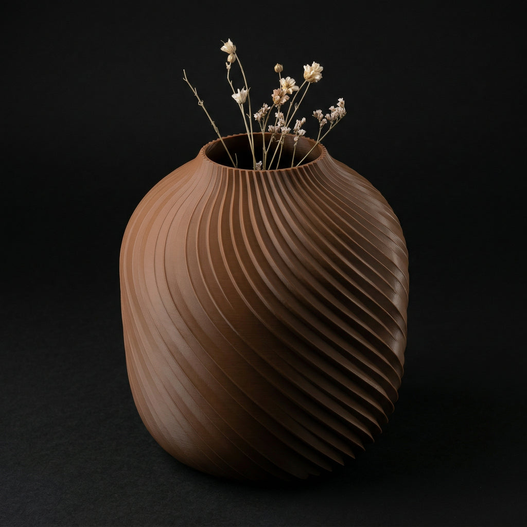 Vaso Voluta Design Curvo Marrom — foto 29
