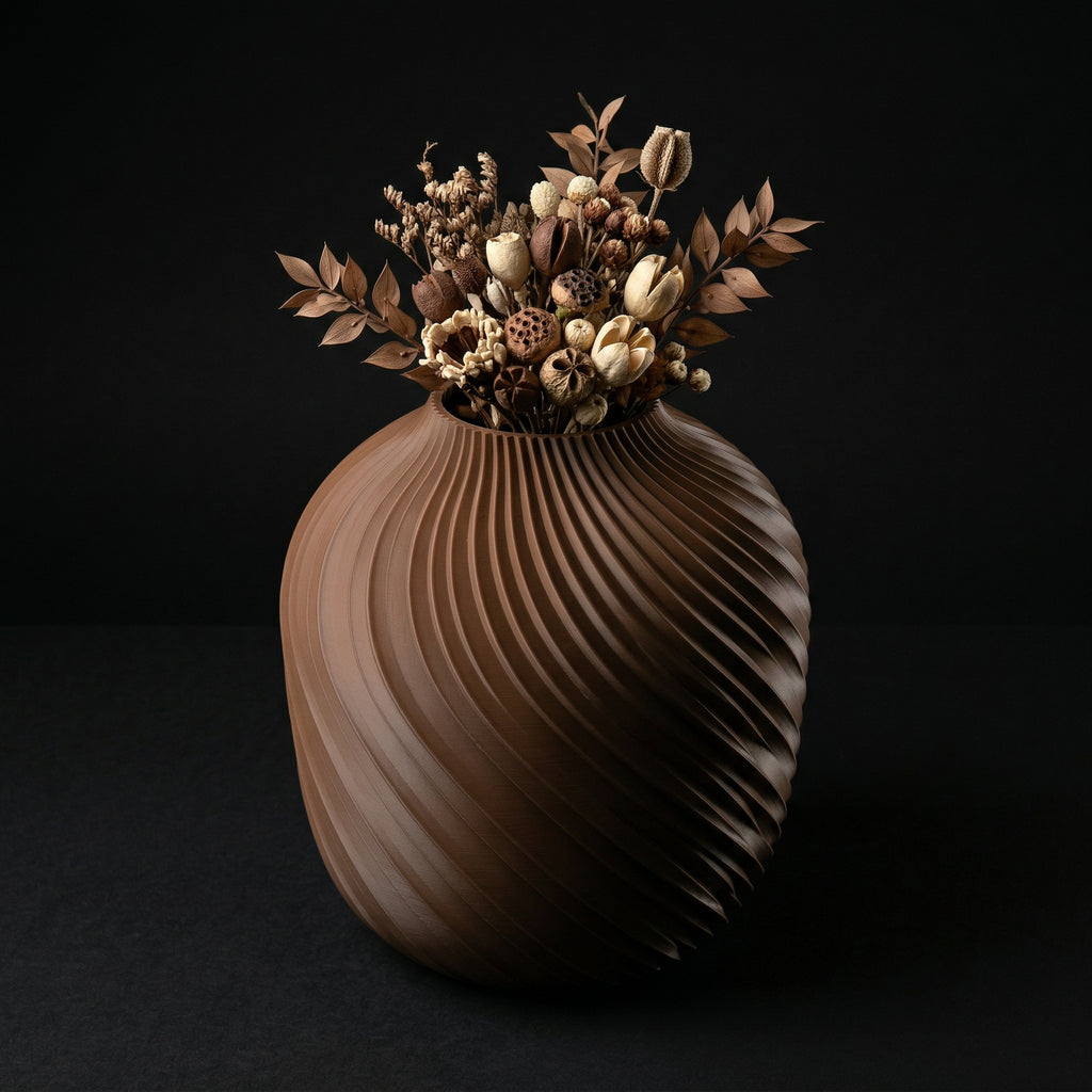 Vaso Voluta Design Curvo Marrom — foto 30