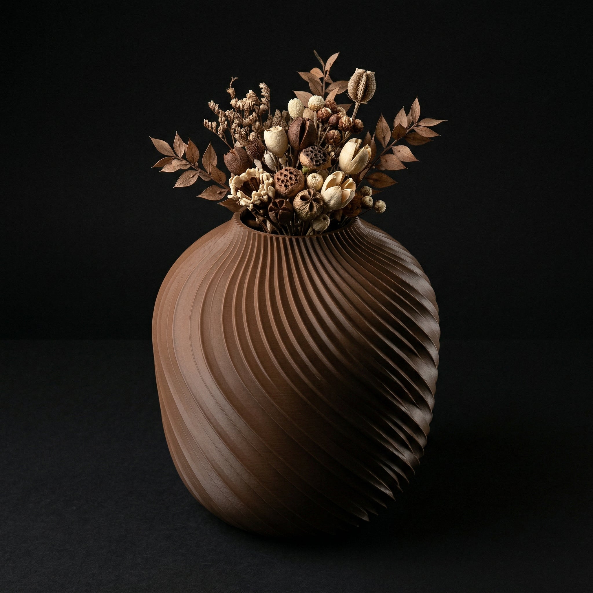 Vaso Voluta Design Curvo Marrom — foto 30