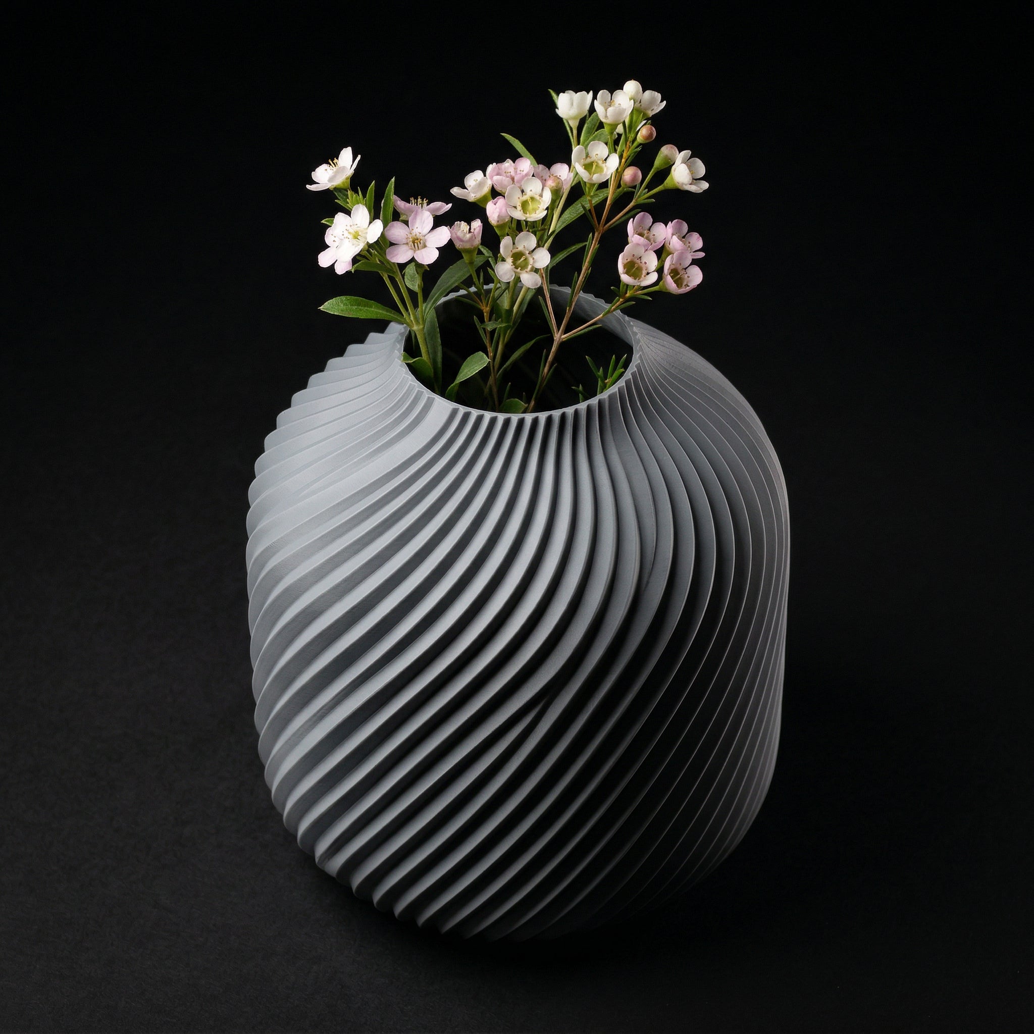 Vaso Voluta Design Curvo Cinza — foto 63