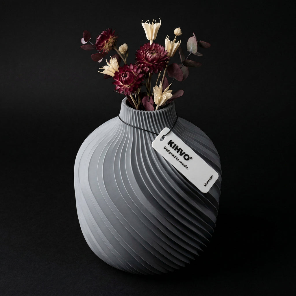 Vaso Voluta Design Curvo Cinza — foto 64