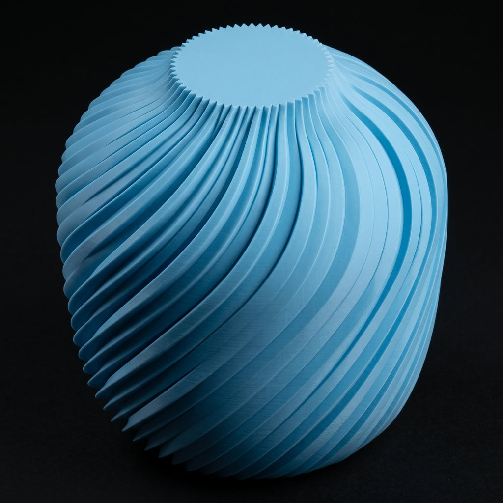 Vaso Voluta Design Curvo Azul — foto 33