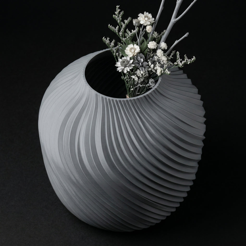 Vaso Voluta Design Curvo Cinza — foto 62