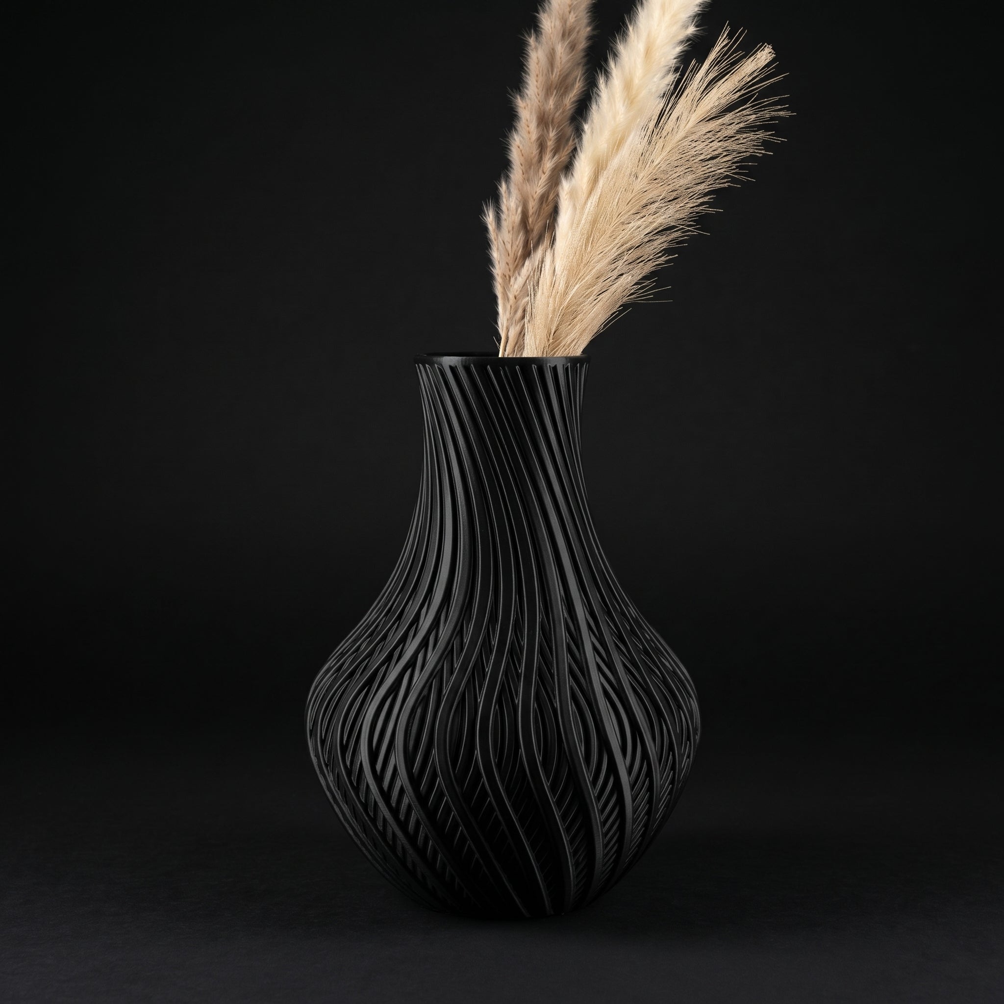 Vaso Vortex - Twisted Elegance - 180mm Preto — foto 5