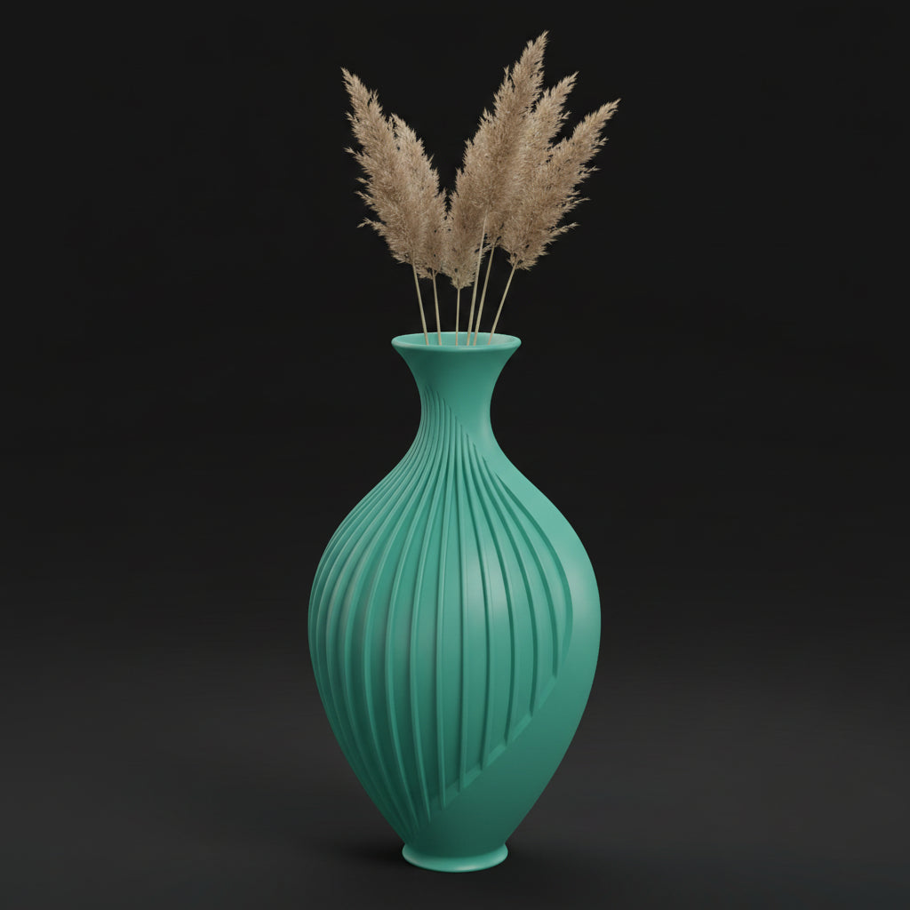 Vaso Voluta Textura Espiral - 200mm Verde — foto 10