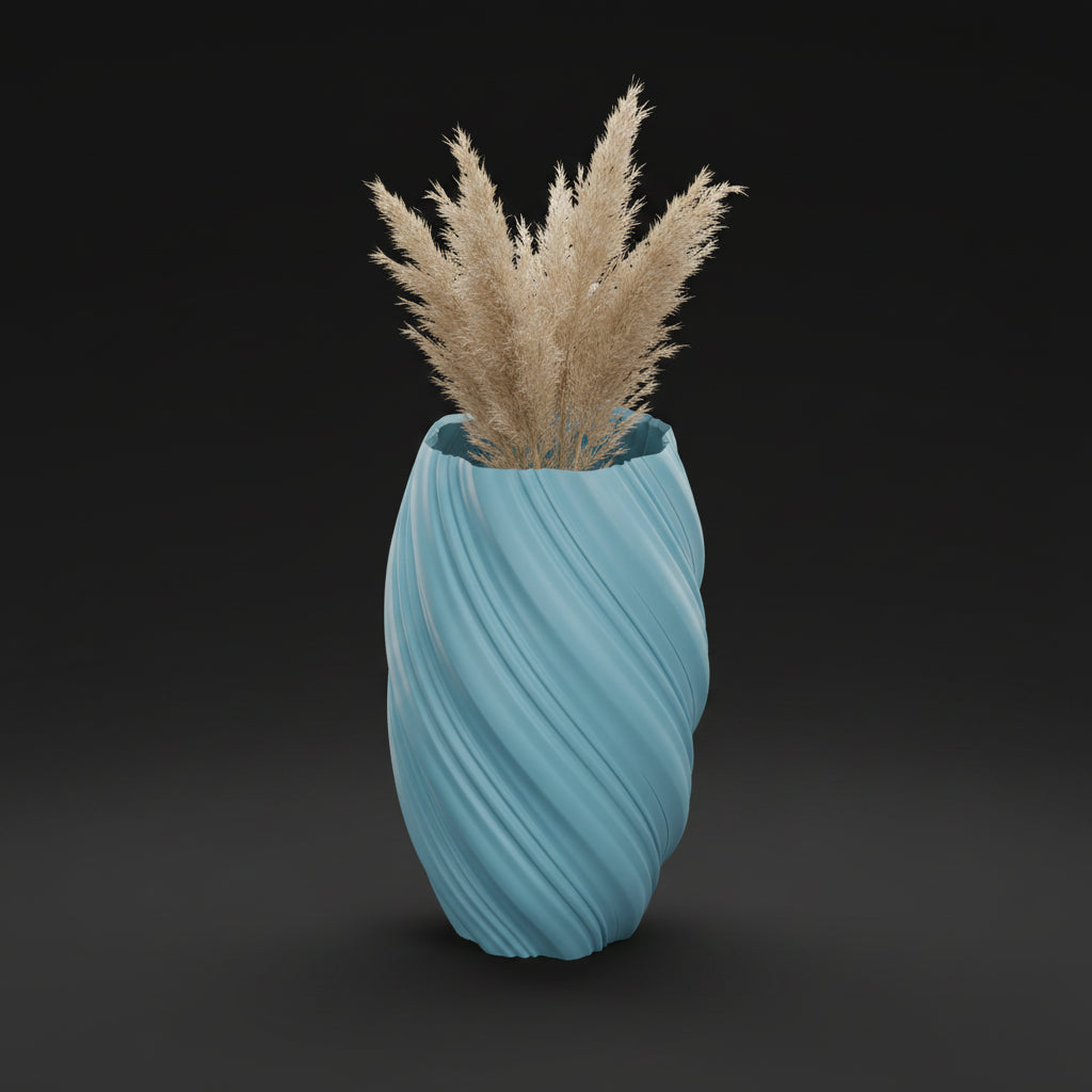 Vaso Ethereal - Sculpted Form - 179.7mm Azul — foto 1