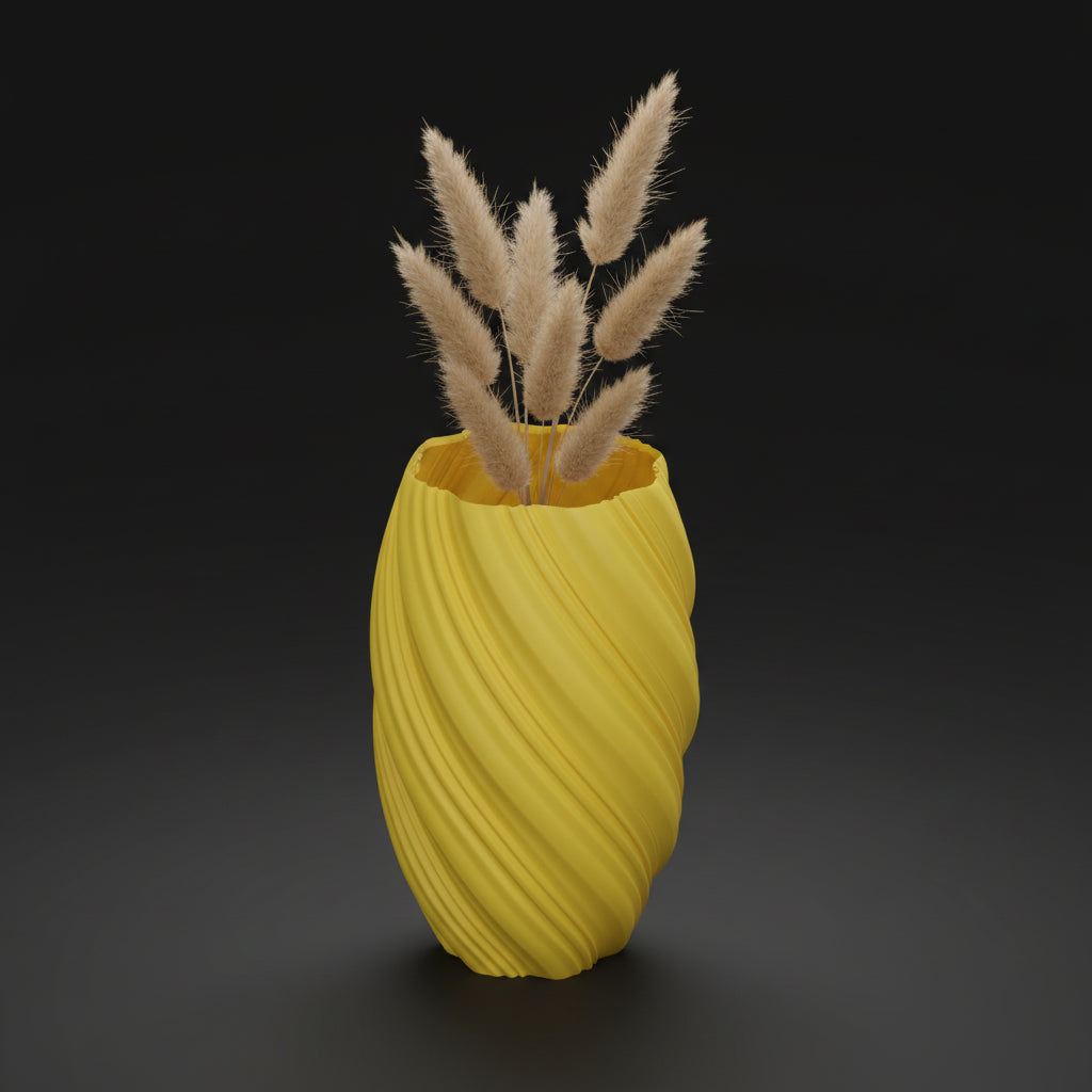 Vaso Ethereal - Sculpted Form - 179.7mm Amarelo — foto 3