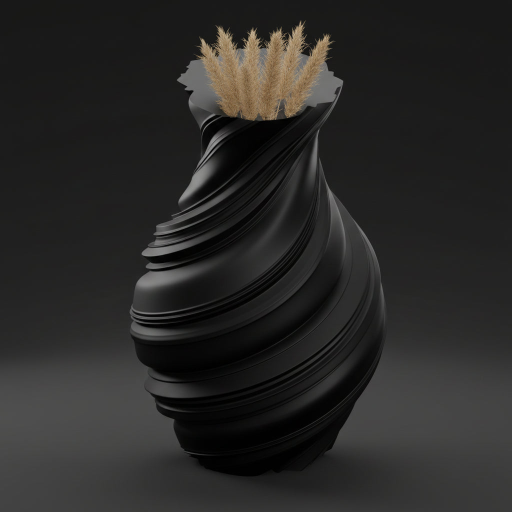 Vaso Lyrica - Sculpted Elegance - 230mm Preto — foto 9
