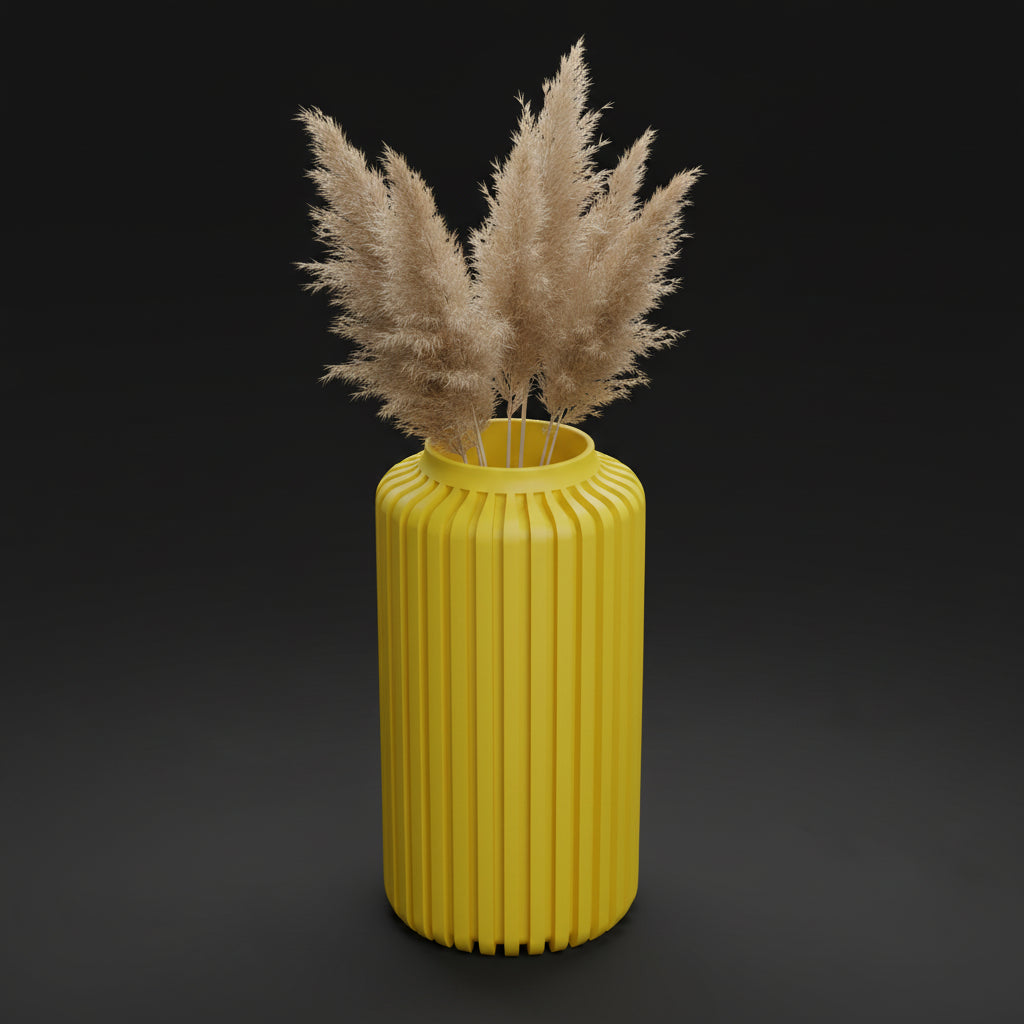 Vaso Torre - Structured Silhouette - 220mm Amarelo — foto 1