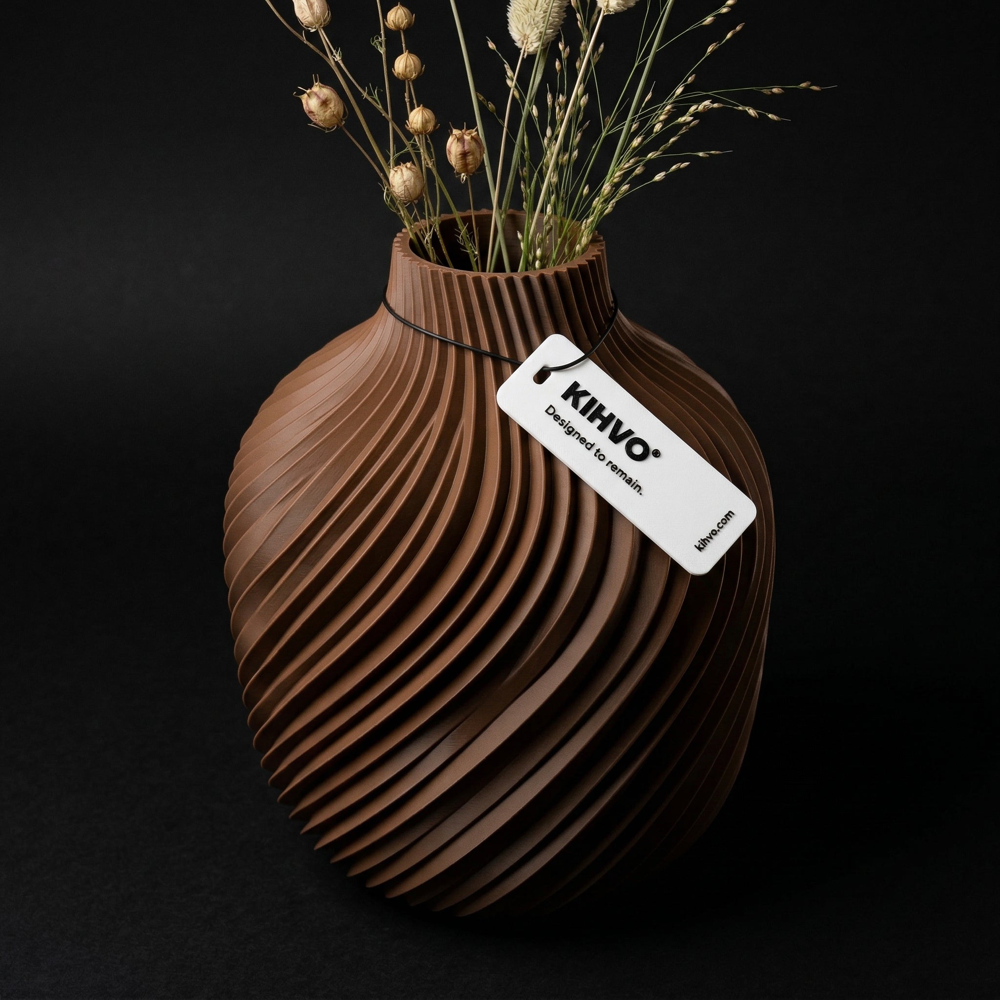 Vaso Voluta Design Curvo Marrom — foto 28