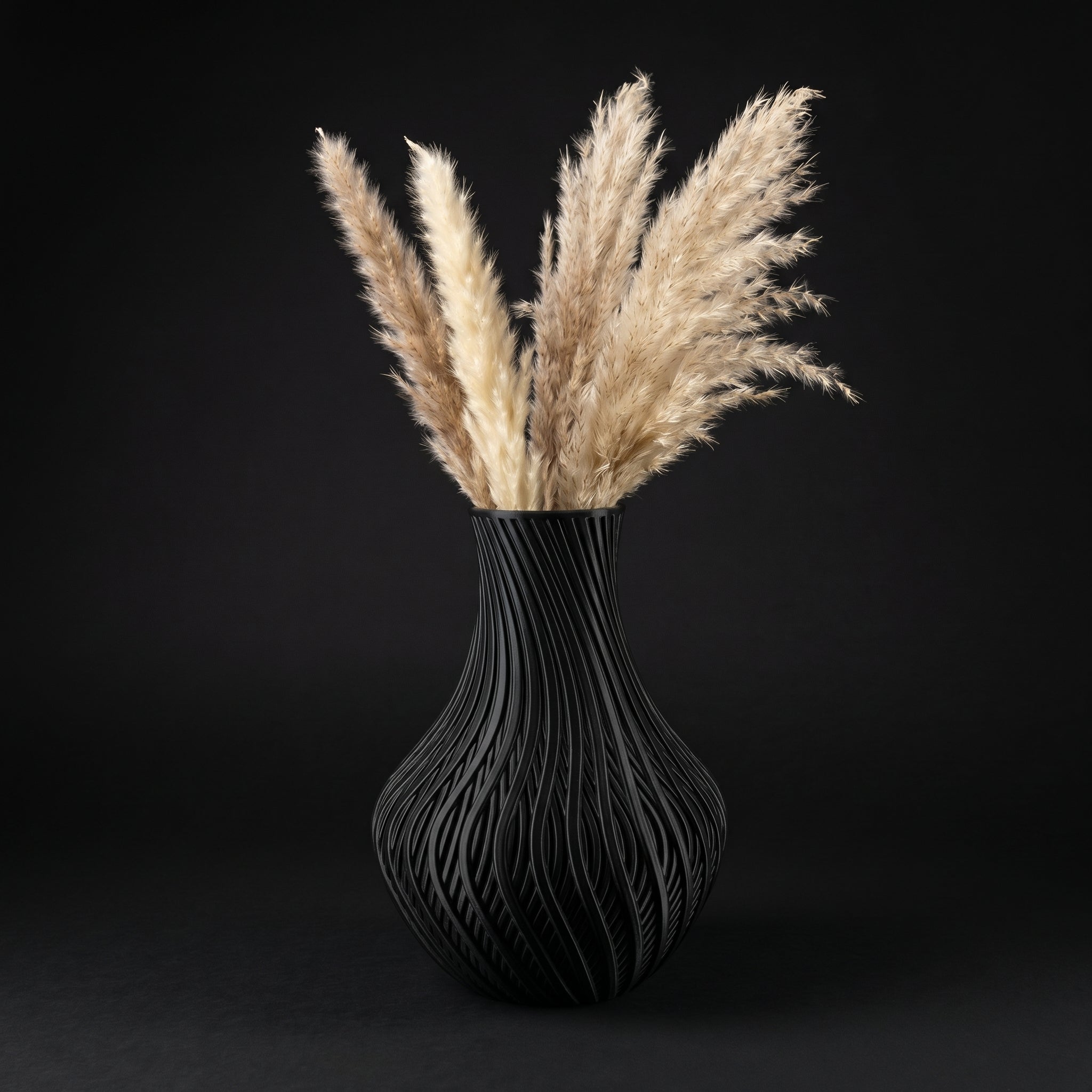 Vaso Vortex - Twisted Elegance - 230mm Preto — foto 3