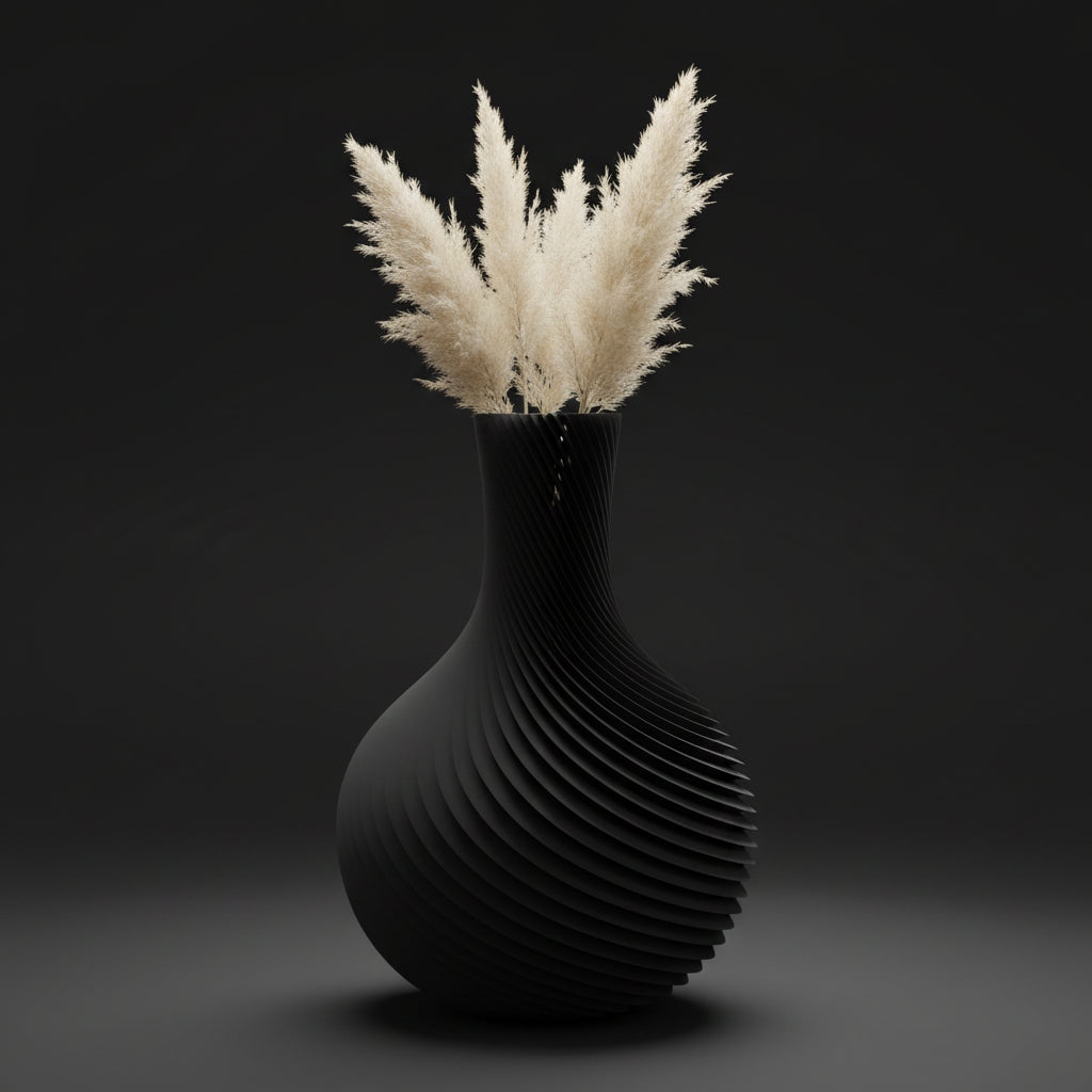 Vaso Raffelbjork - Sculptural Presence - 200mm Preto — foto 3