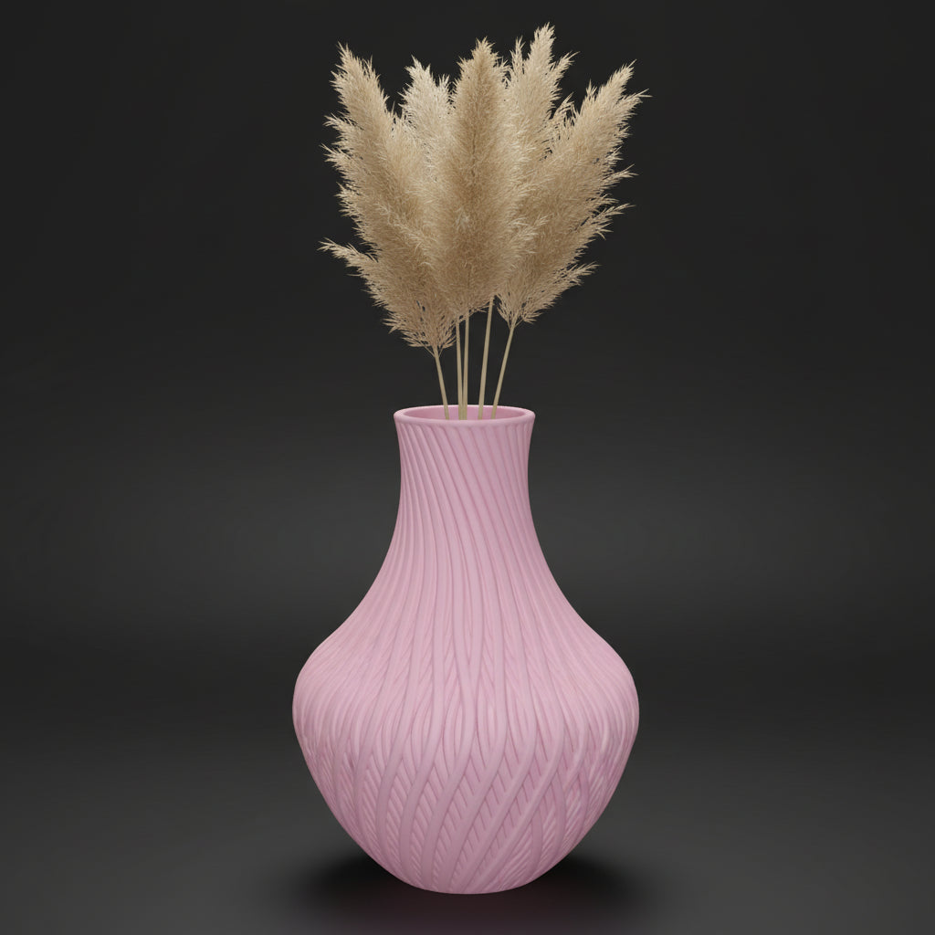 Vaso Vortex - Twisted Elegance - 230mm Rosa — foto 7