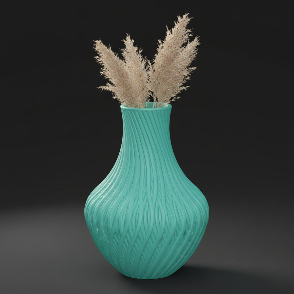 Vaso Vortex - Twisted Elegance - 230mm Verde — foto 8