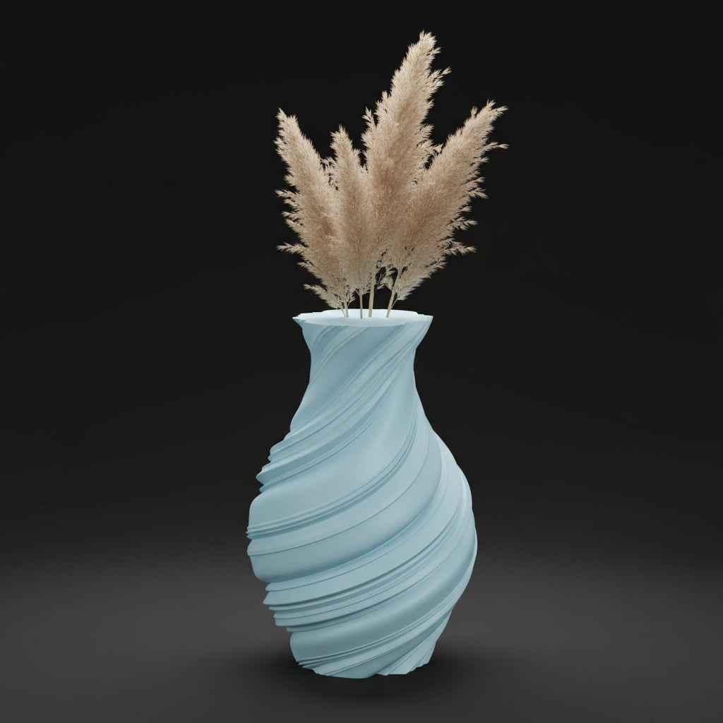 Vaso Lyrica - Sculpted Elegance - 230mm Azul — foto 5