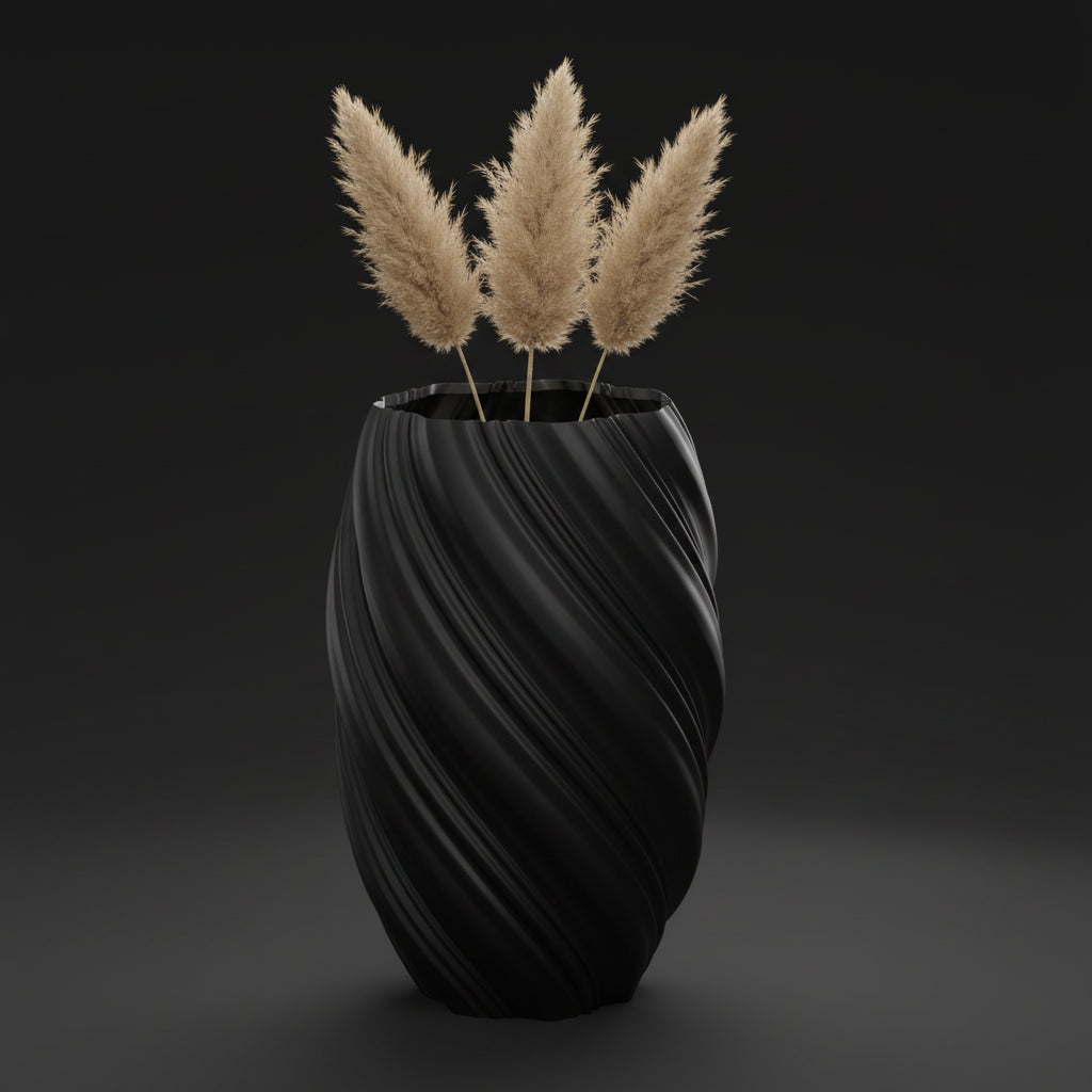 Vaso Ethereal - Sculpted Form - 179.7mm Preto — foto 7