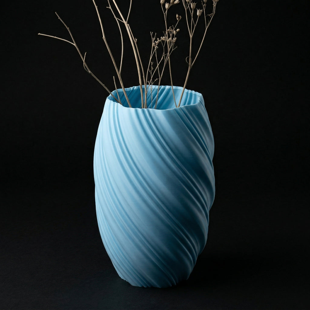 Vaso Ethereal - Sculpted Form - 248.8mm Azul — foto 1