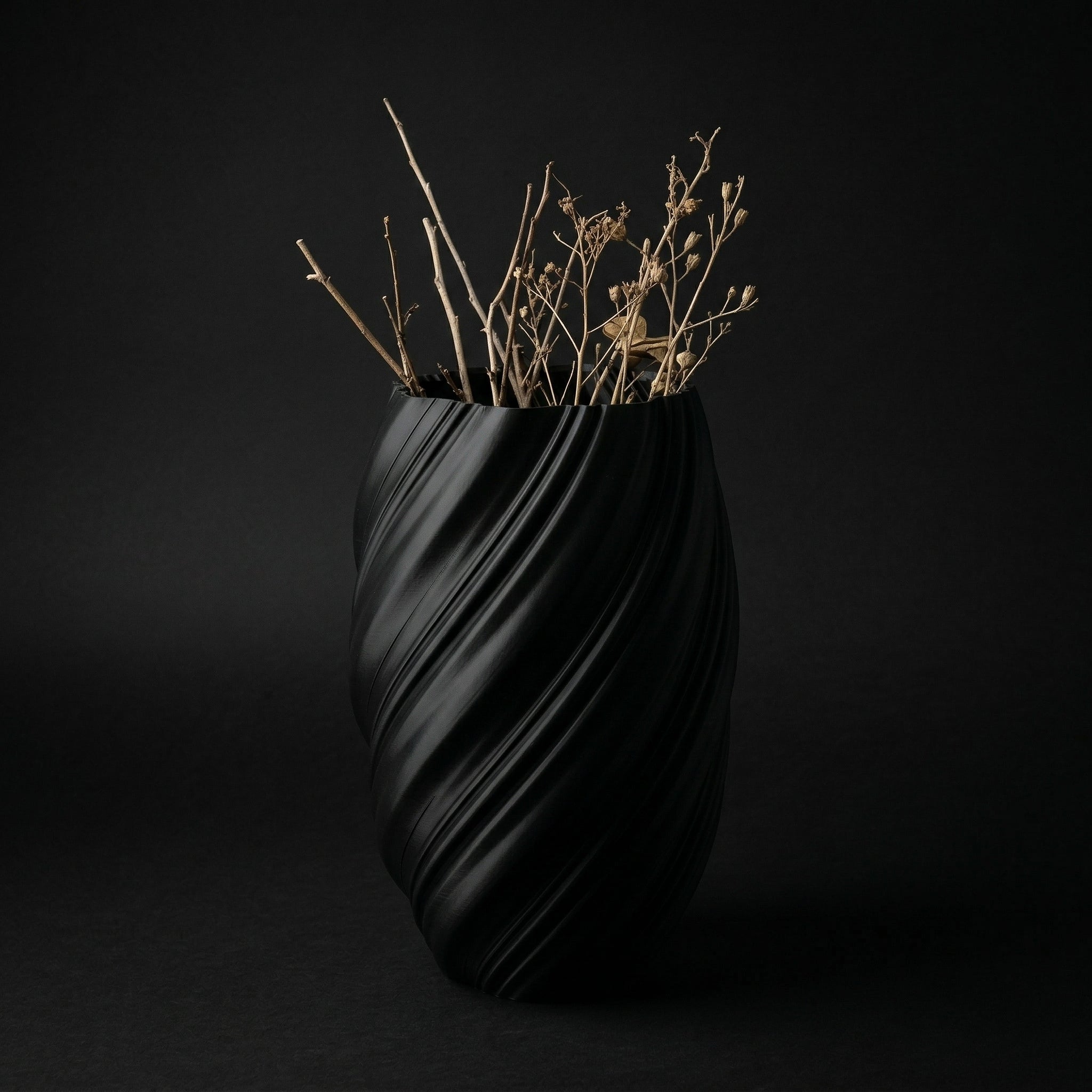 Vaso Ethereal - Sculpted Form - 248.8mm Preto — foto 19