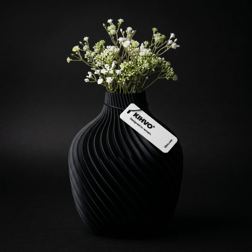 Vaso Voluta Design Curvo Preto — foto 56