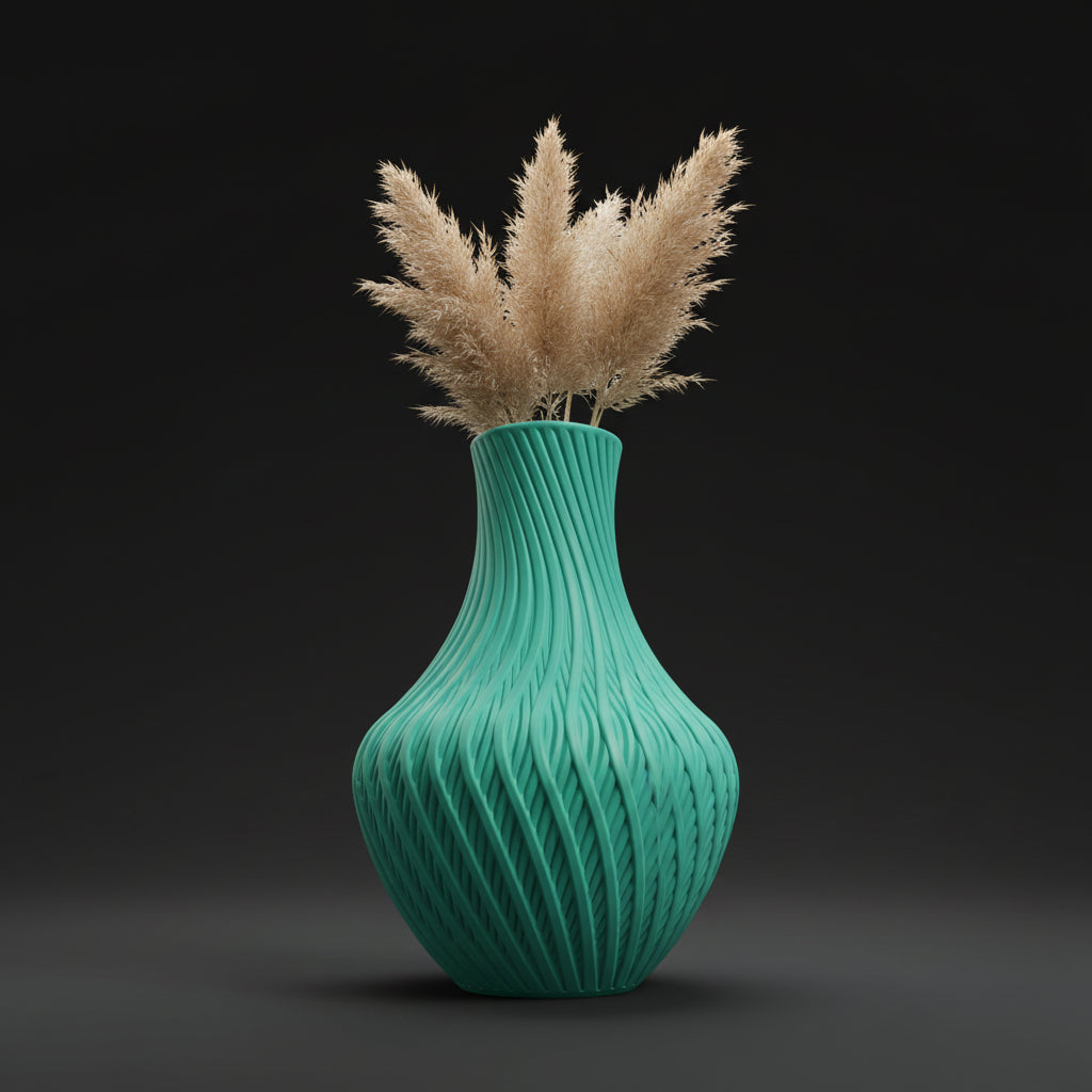 Vaso Vortex - Twisted Elegance - 180mm Verde — foto 8