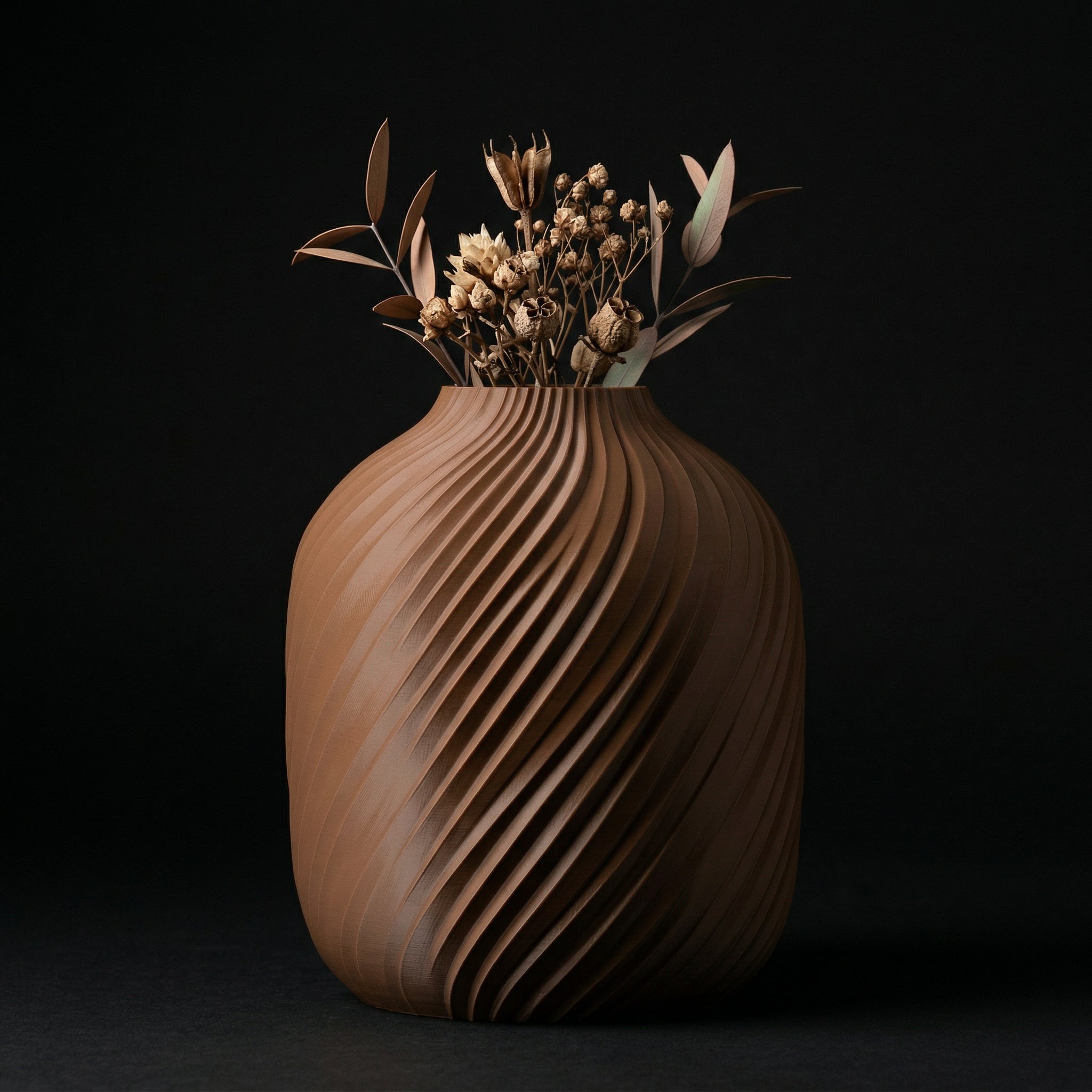 Vaso Voluta Design Curvo Marrom — foto 31