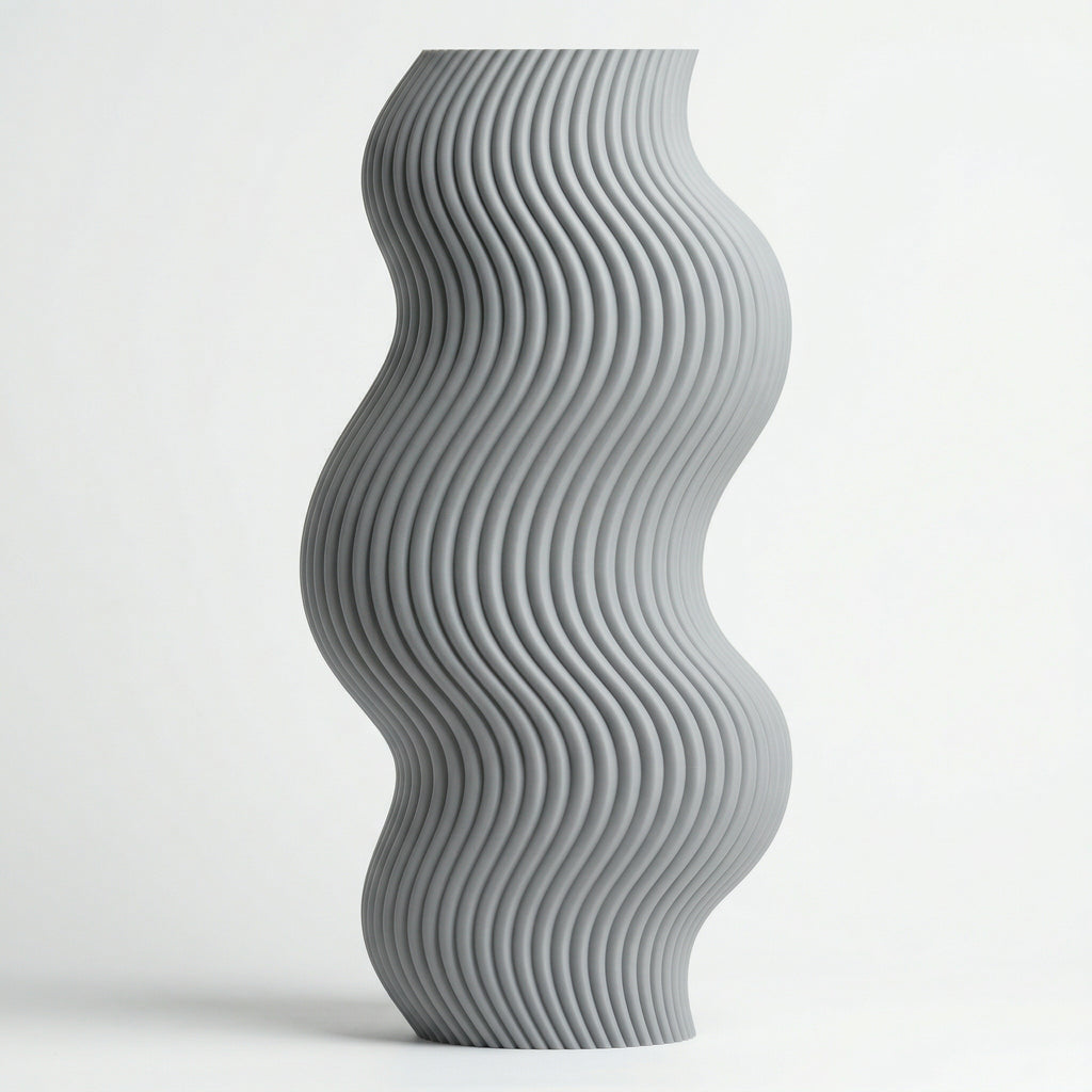 Vaso Aura Sinuosa Vertical Cinza — foto 13