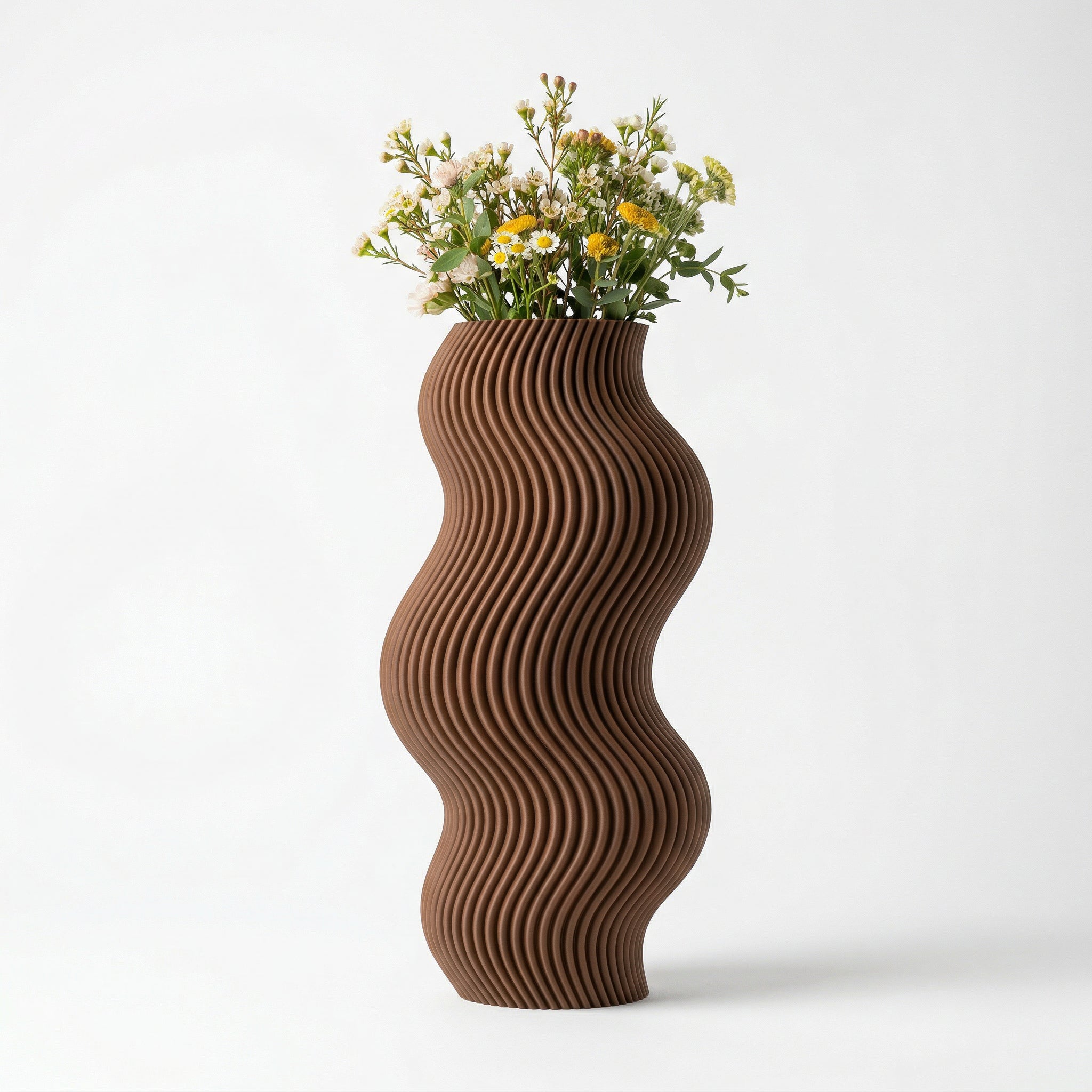 Vaso Aura Sinuosa Vertical Marrom — foto 20