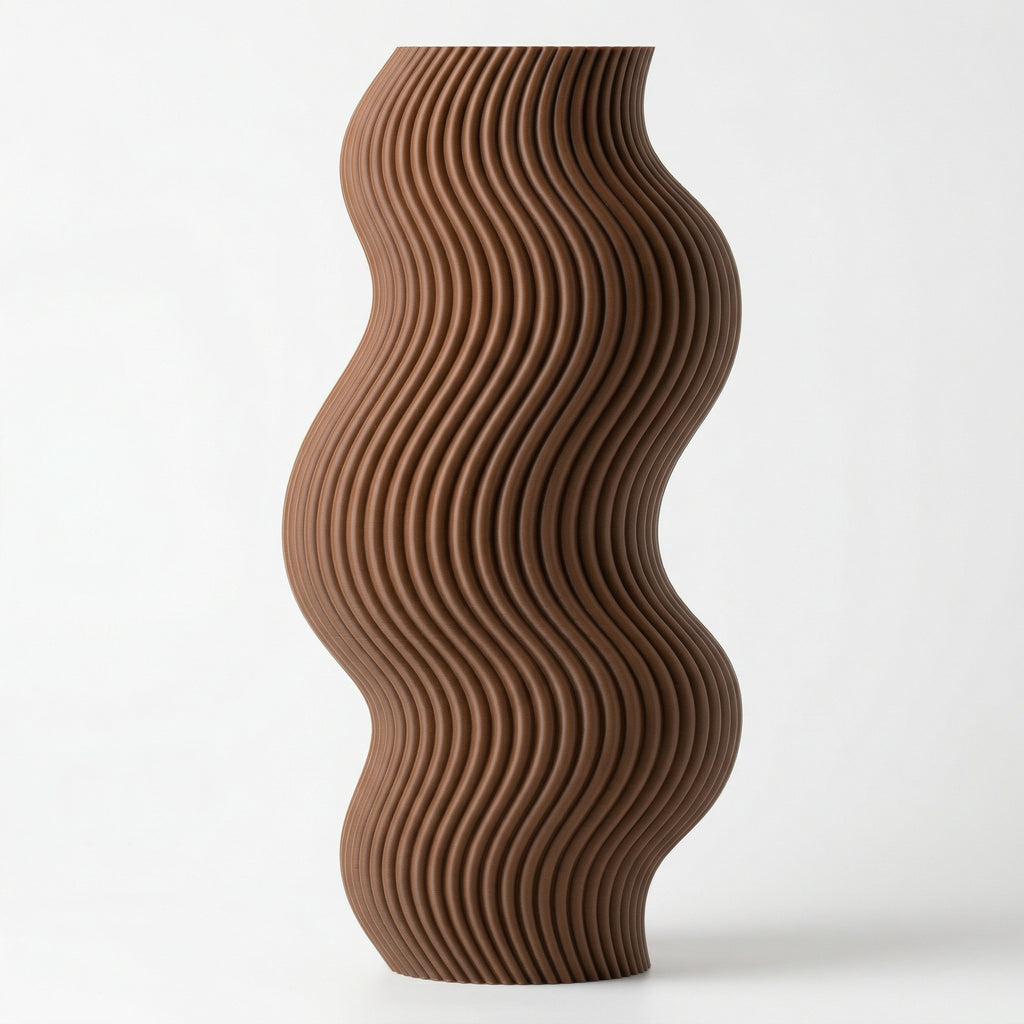 Vaso Aura Sinuosa Vertical Marrom — foto 19