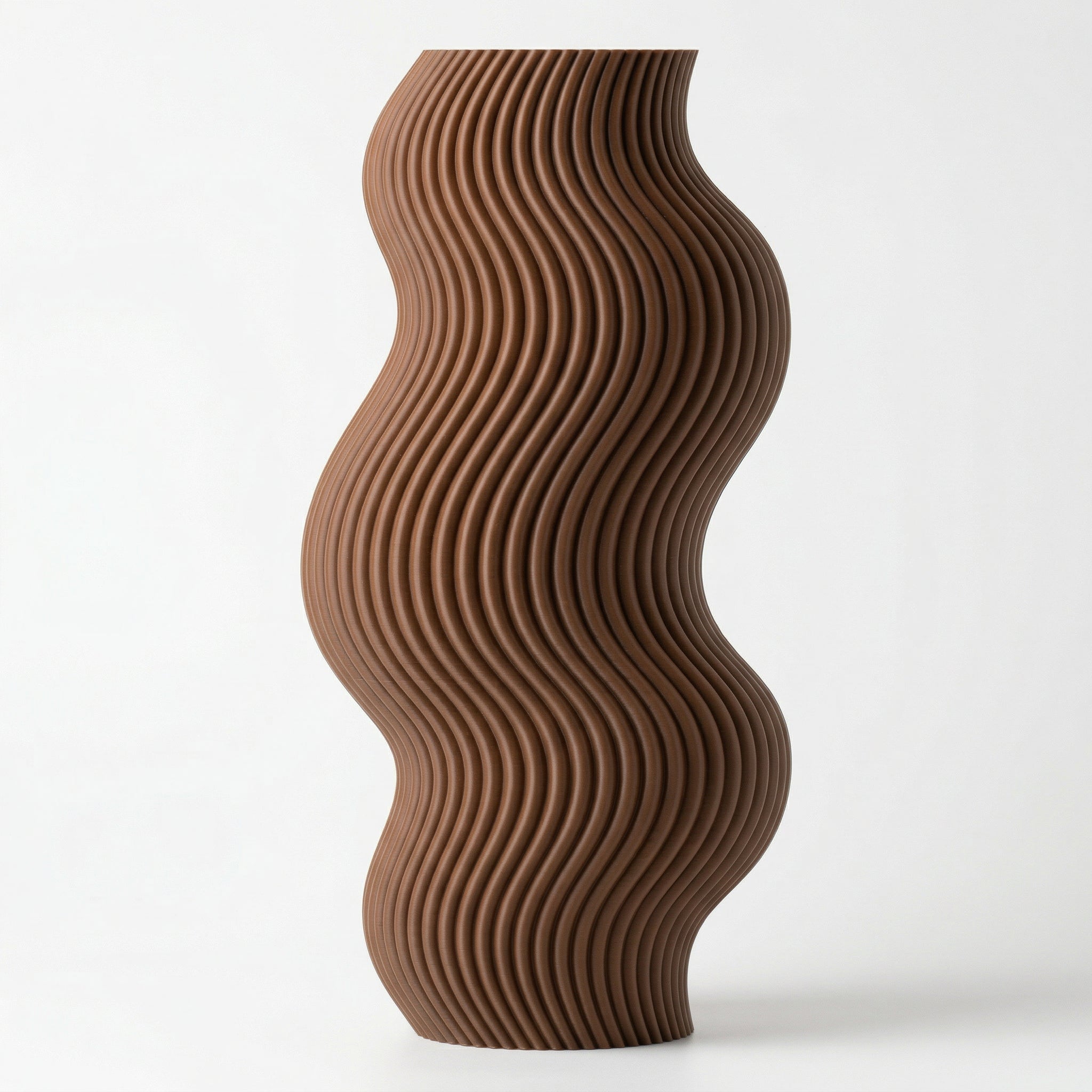 Vaso Aura Sinuosa Vertical Marrom — foto 19