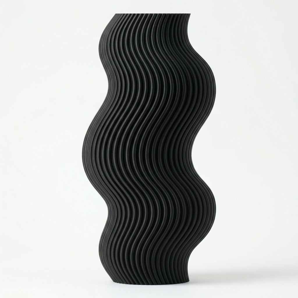 Vaso Aura Sinuosa Vertical Preto — foto 16