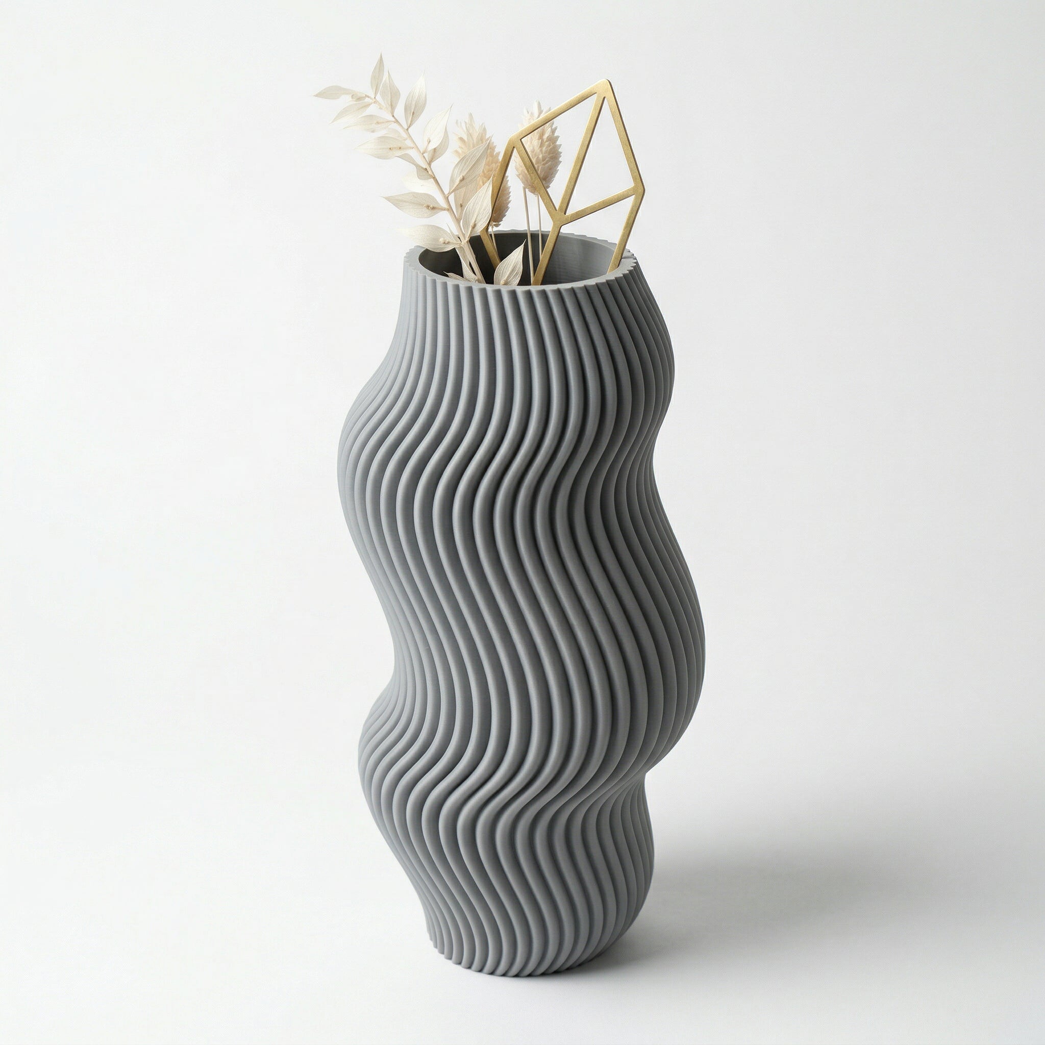 Vaso Aura Sinuosa Vertical Cinza — foto 14