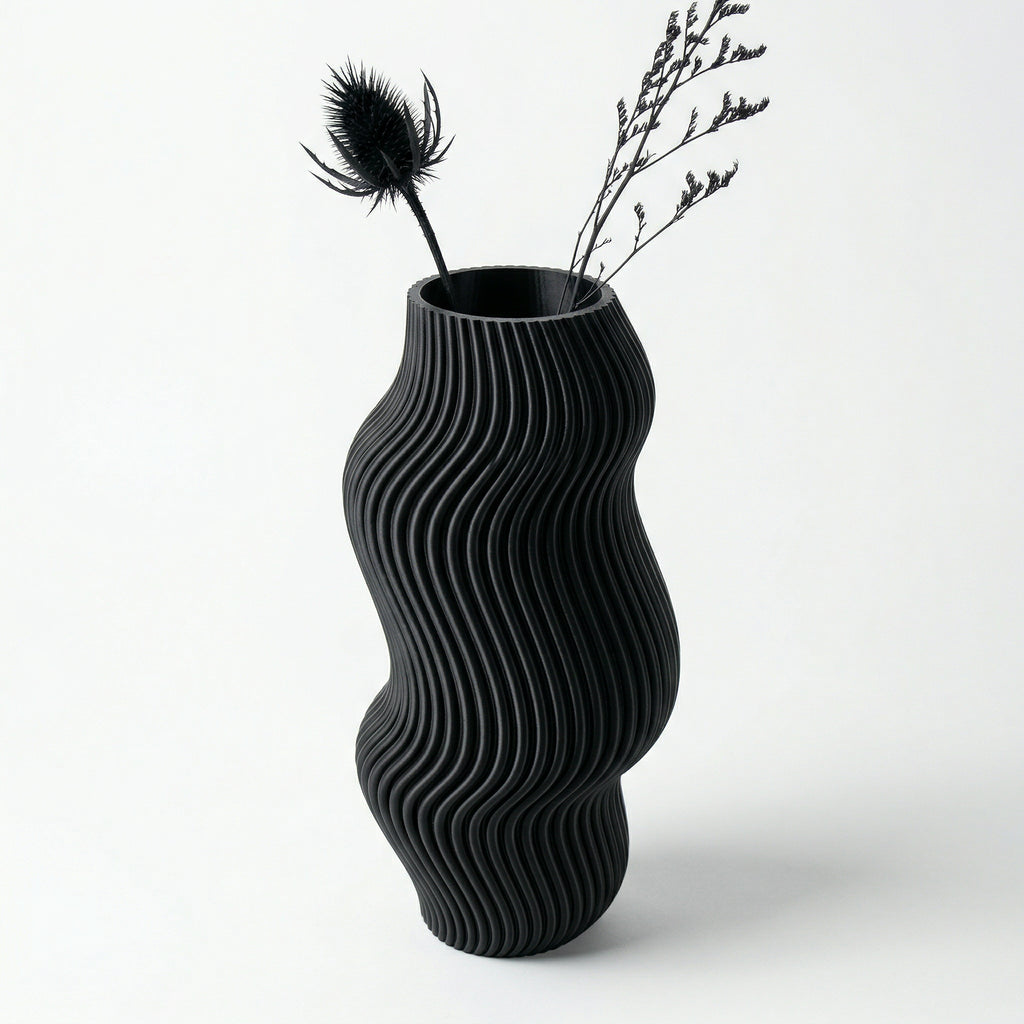 Vaso Aura Sinuosa Vertical Preto — foto 17