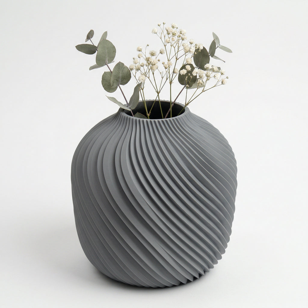 Vaso Voluta Design Curvo Cinza — foto 60