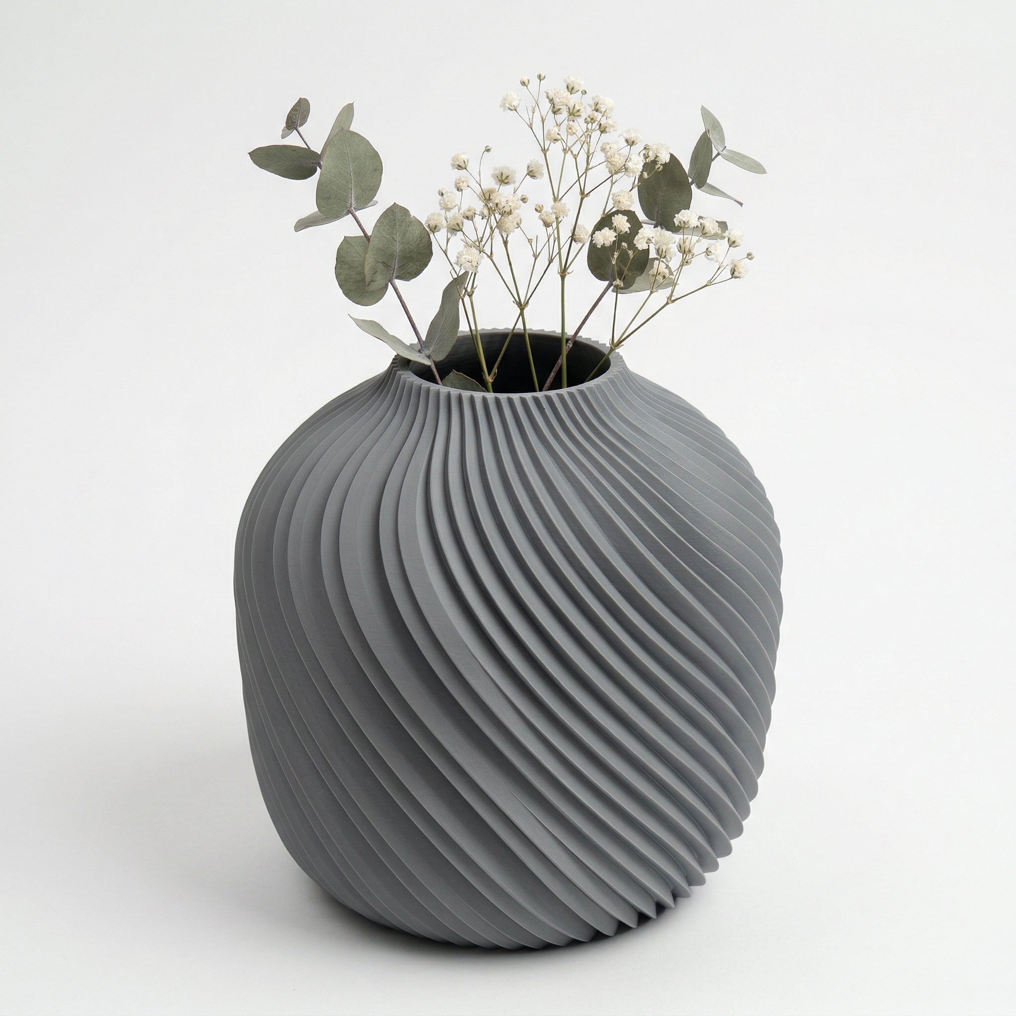 Vaso Voluta Design Curvo Cinza — foto 60