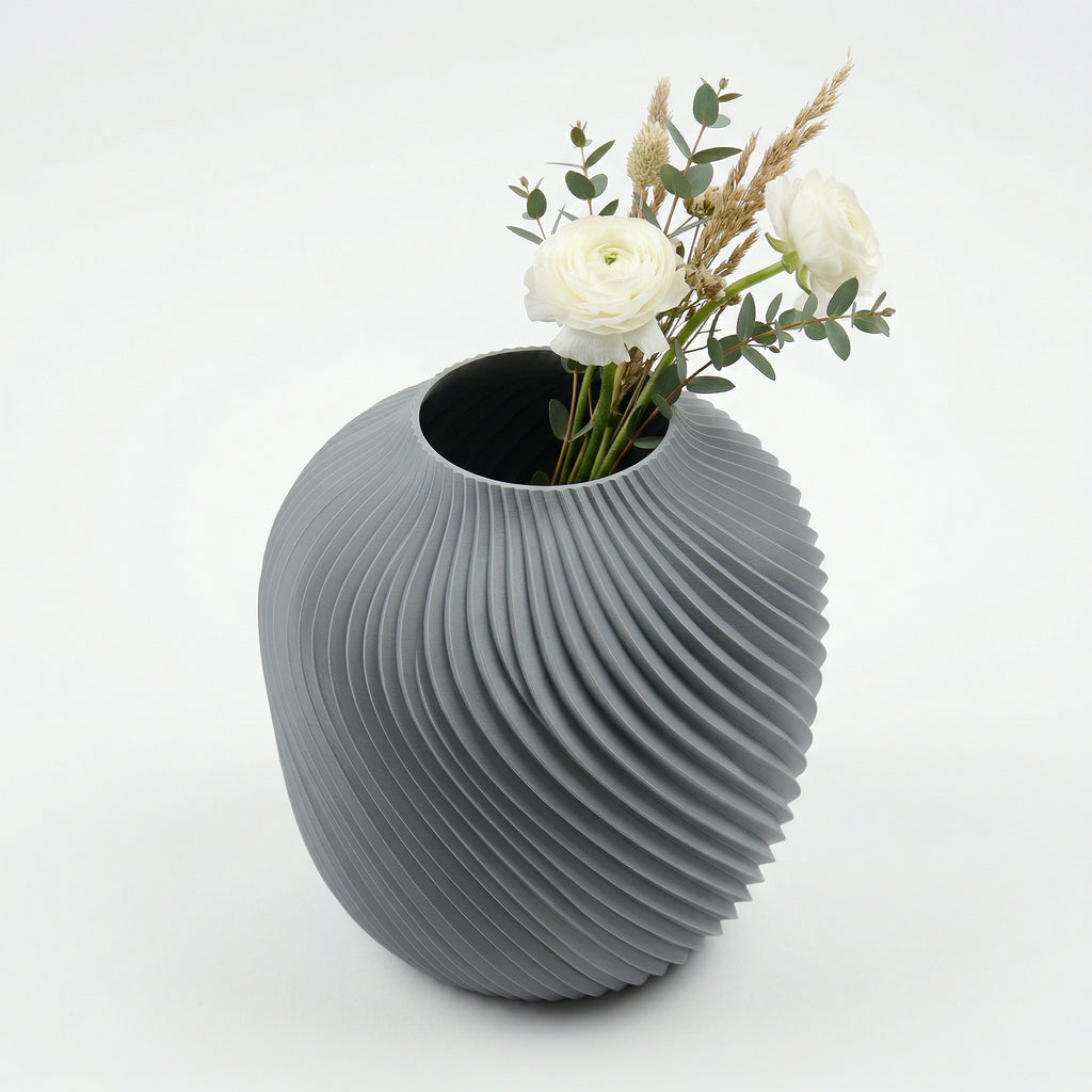 Vaso Voluta Design Curvo Cinza — foto 61