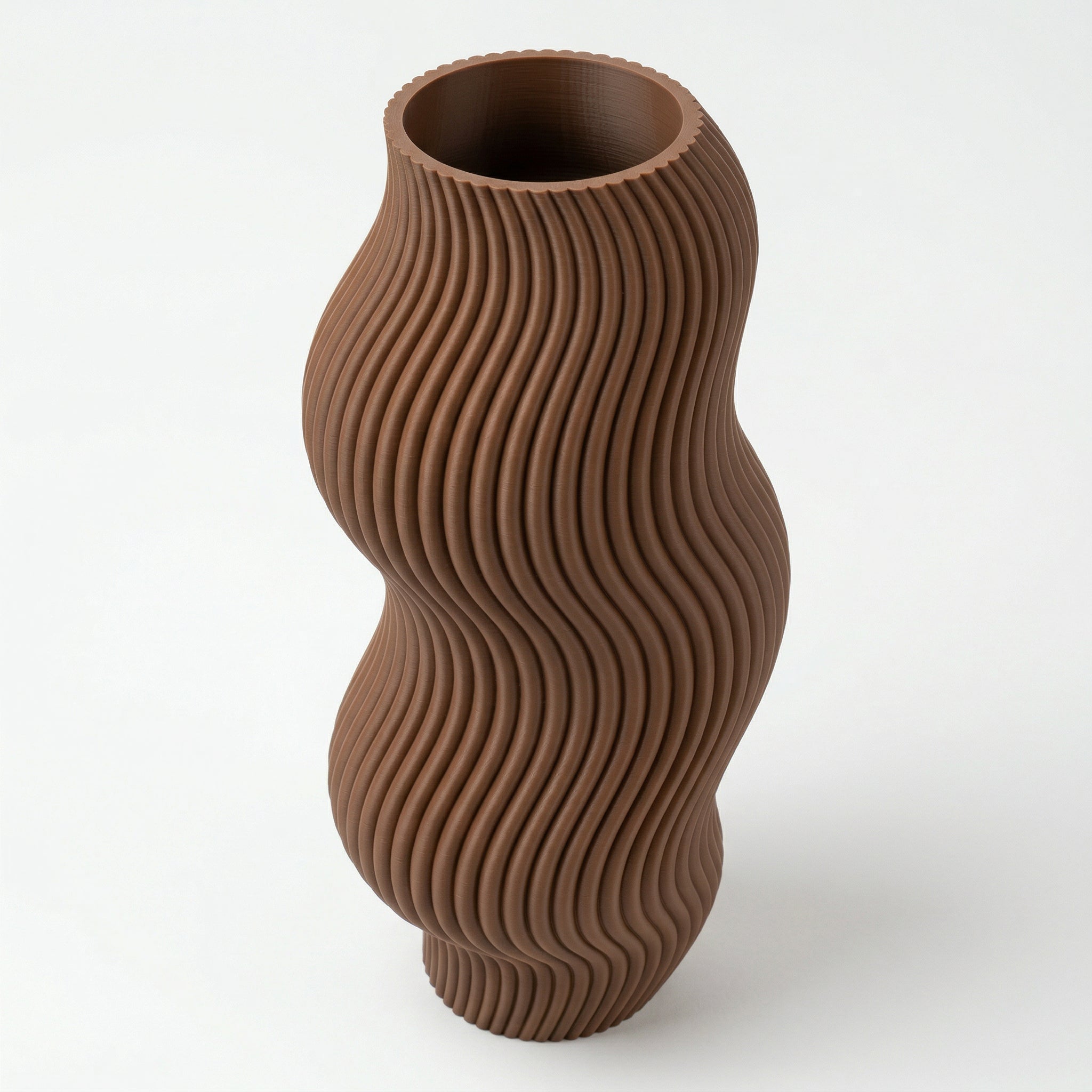 Vaso Aura Sinuosa Vertical Marrom — foto 18