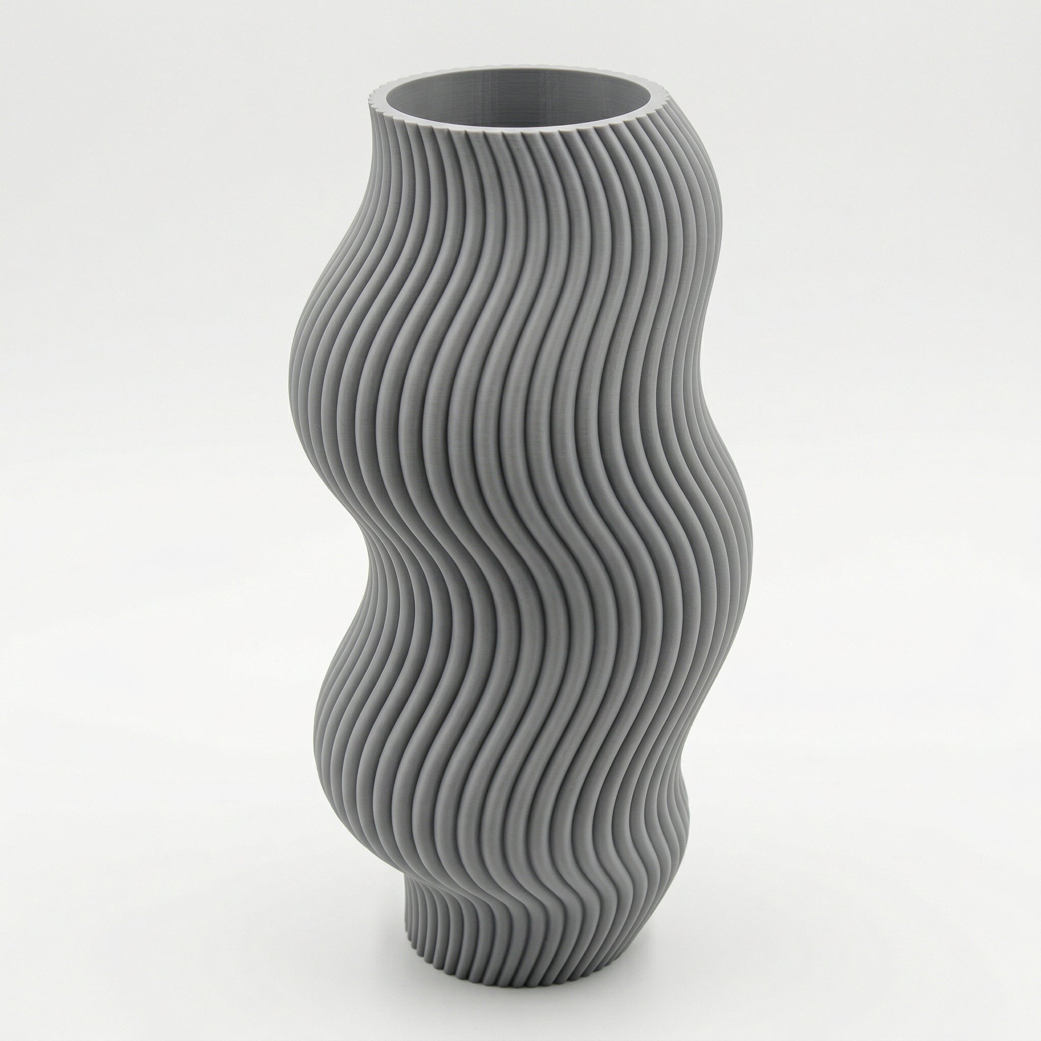 Vaso Aura Sinuosa Vertical Cinza — foto 12