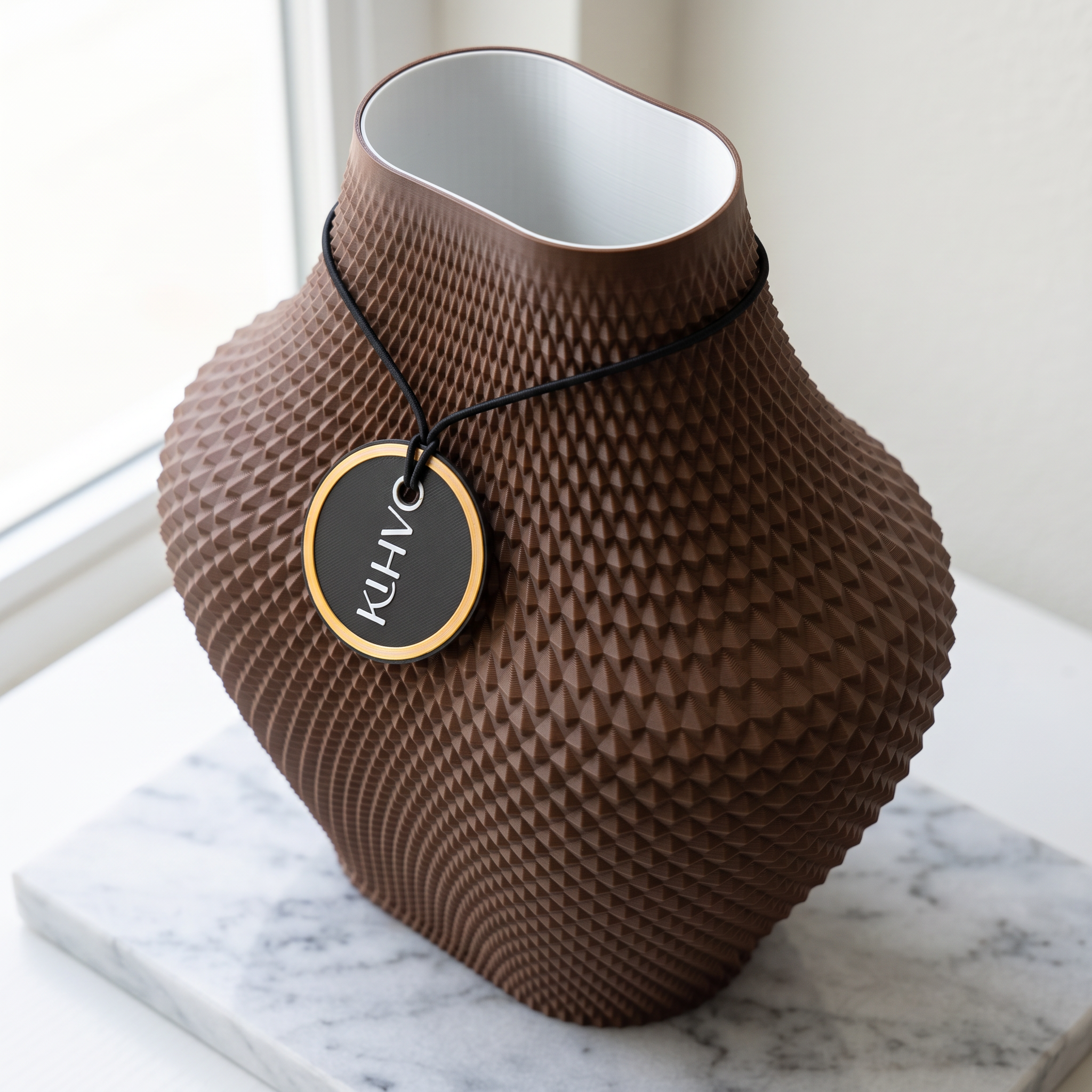 Vaso Grid - Architectural Centerpiece - 255mm — Marrom