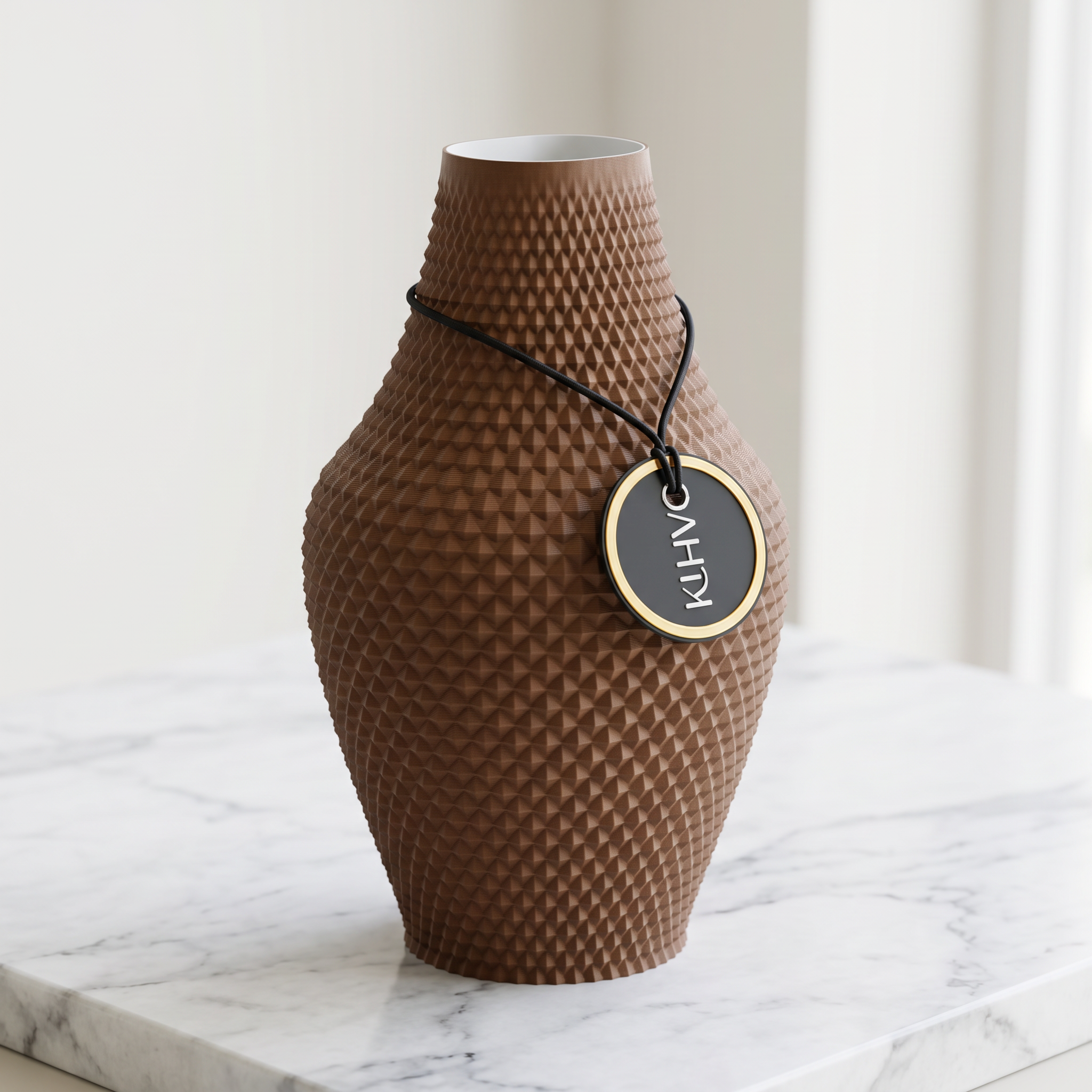 Vaso Grid - Architectural Centerpiece - 255mm — Marrom