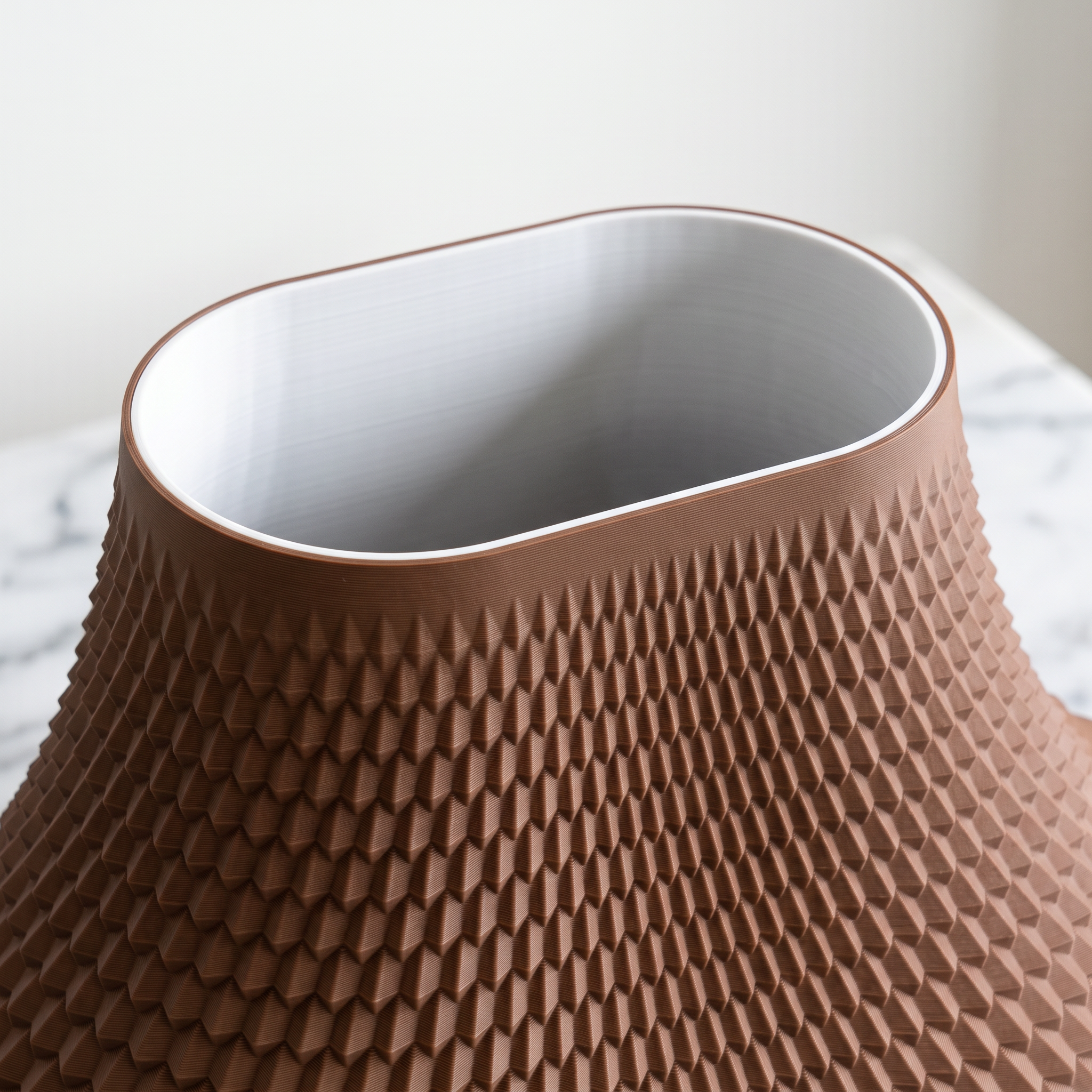 Vaso Grid - Architectural Centerpiece - 255mm — Marrom