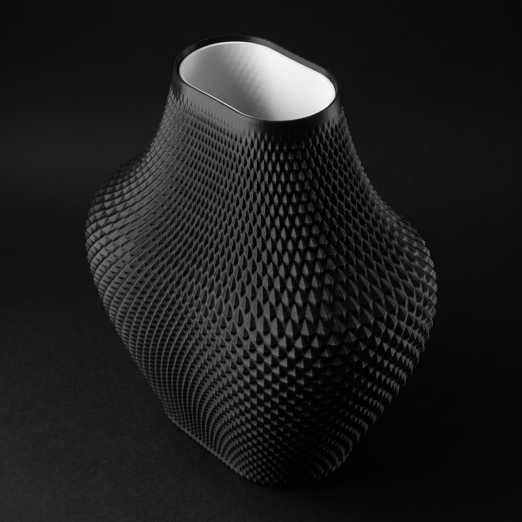 Vaso Grid - Architectural Centerpiece - 255mm — Preto