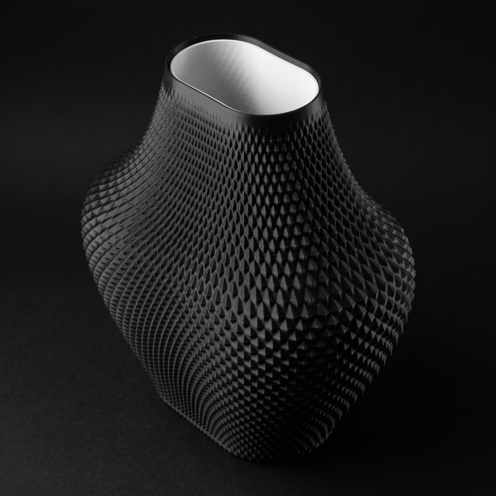 Vaso Grid - Architectural Centerpiece - 255mm — Preto